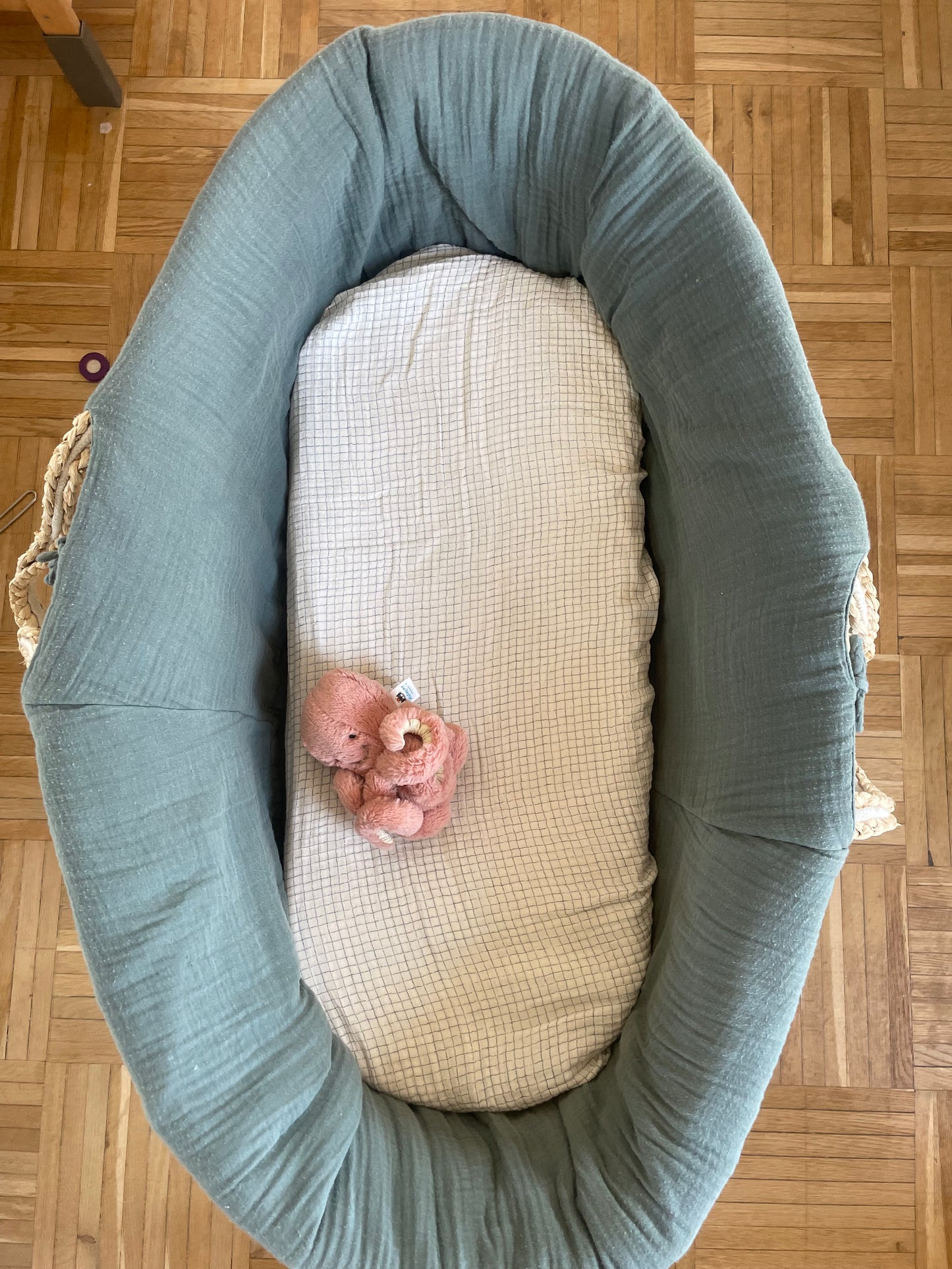Drap housse pour couffin en gaze de coton lavée Wabi-sabi