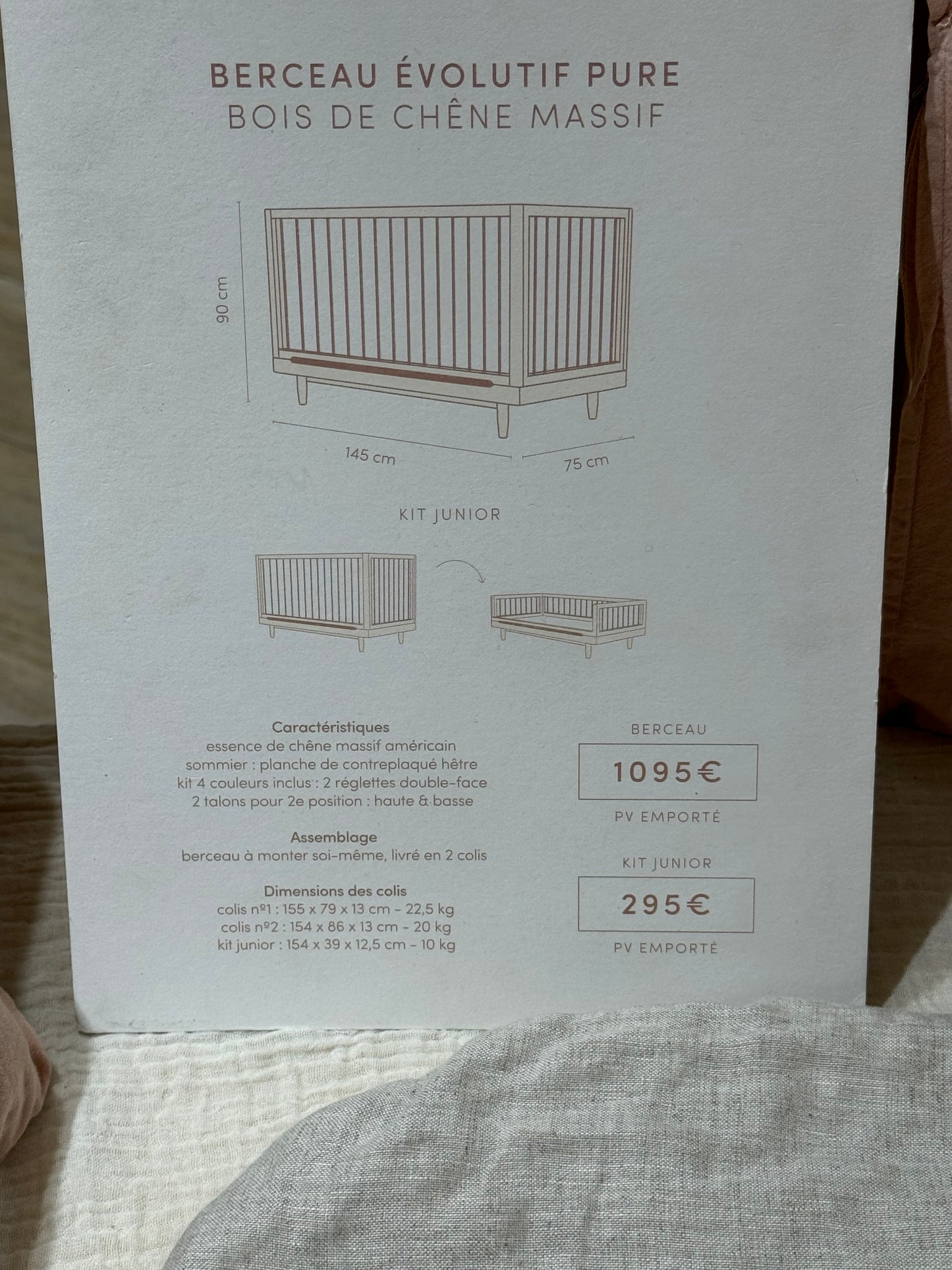 Cuna evolutiva Pure de roble macizo