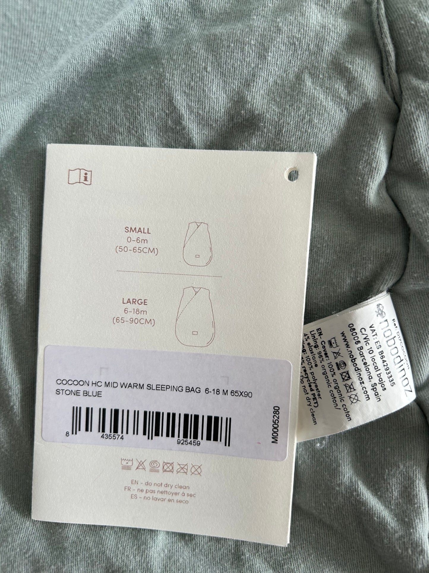 Saco de dormir nido de abeja de entretiempo Cocoon 6-18 m azul piedra