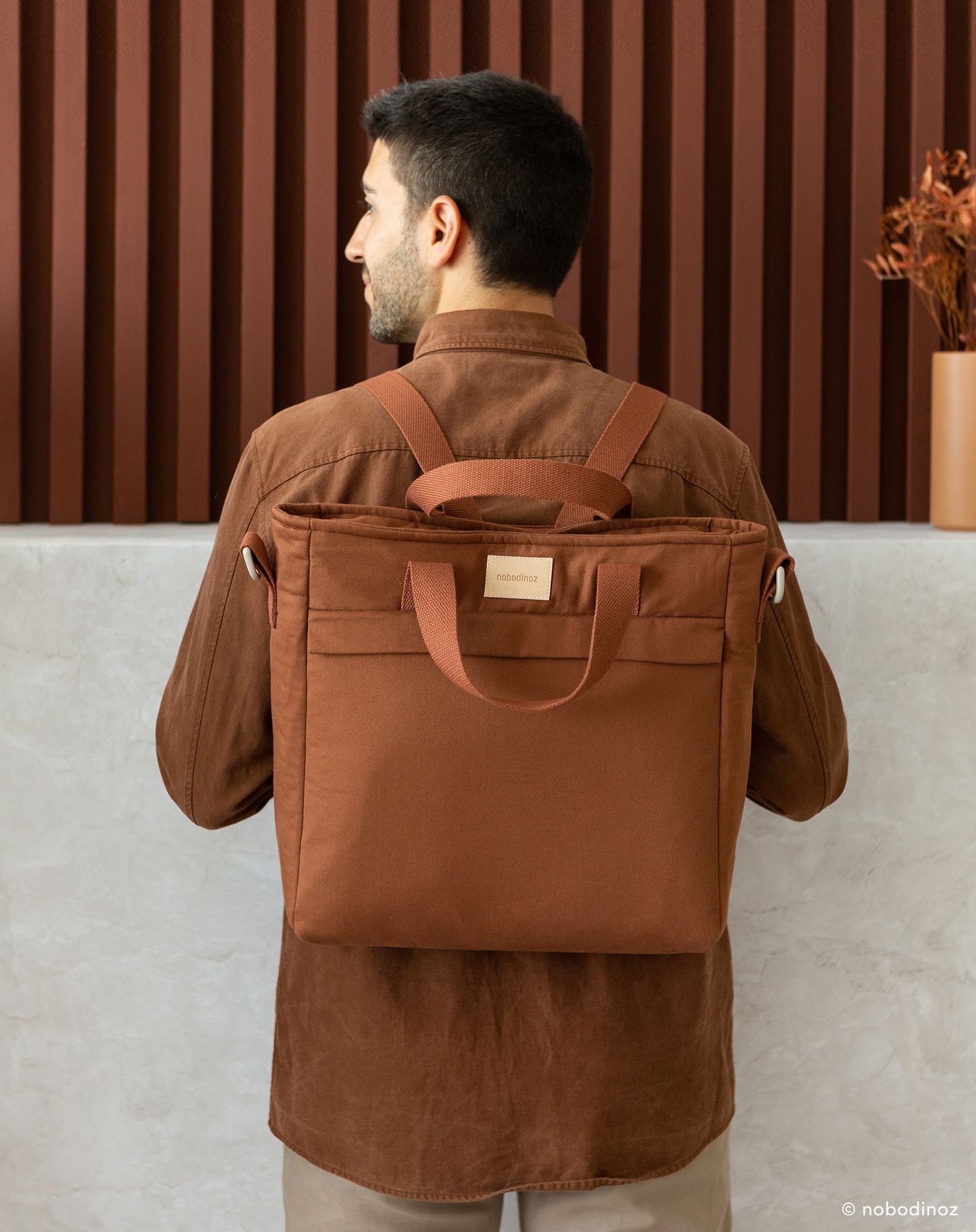 Baby on the go waterproof changing backpack CLAY BROWN