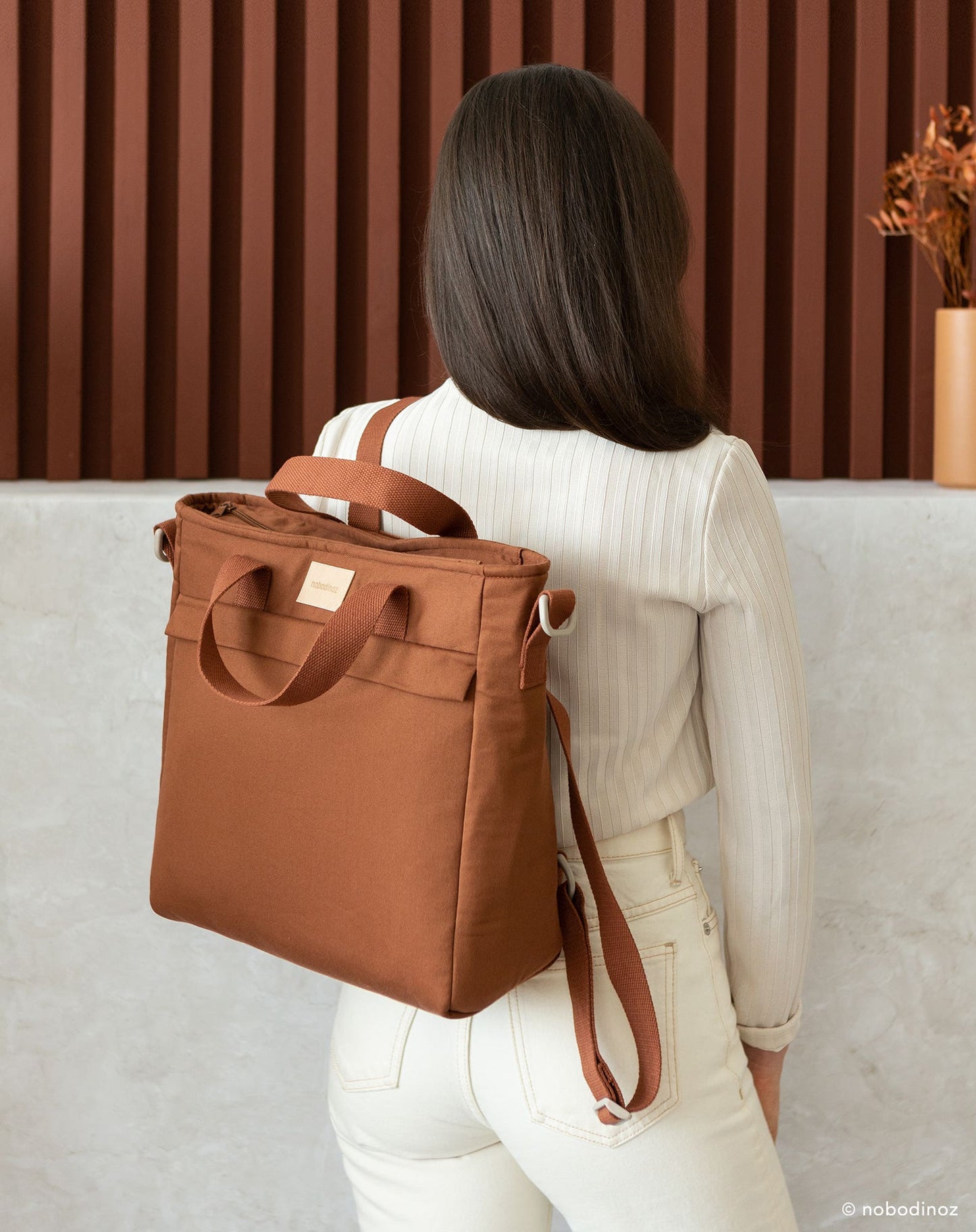 Baby on the go waterproof changing backpack CLAY BROWN