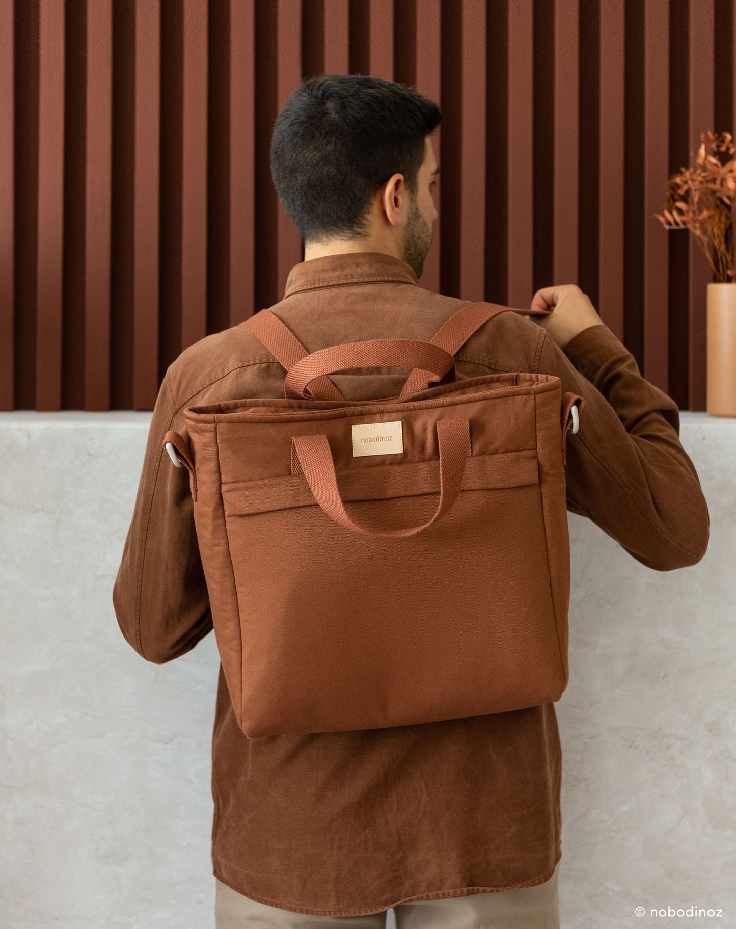 Baby on the go waterproof changing backpack CLAY BROWN
