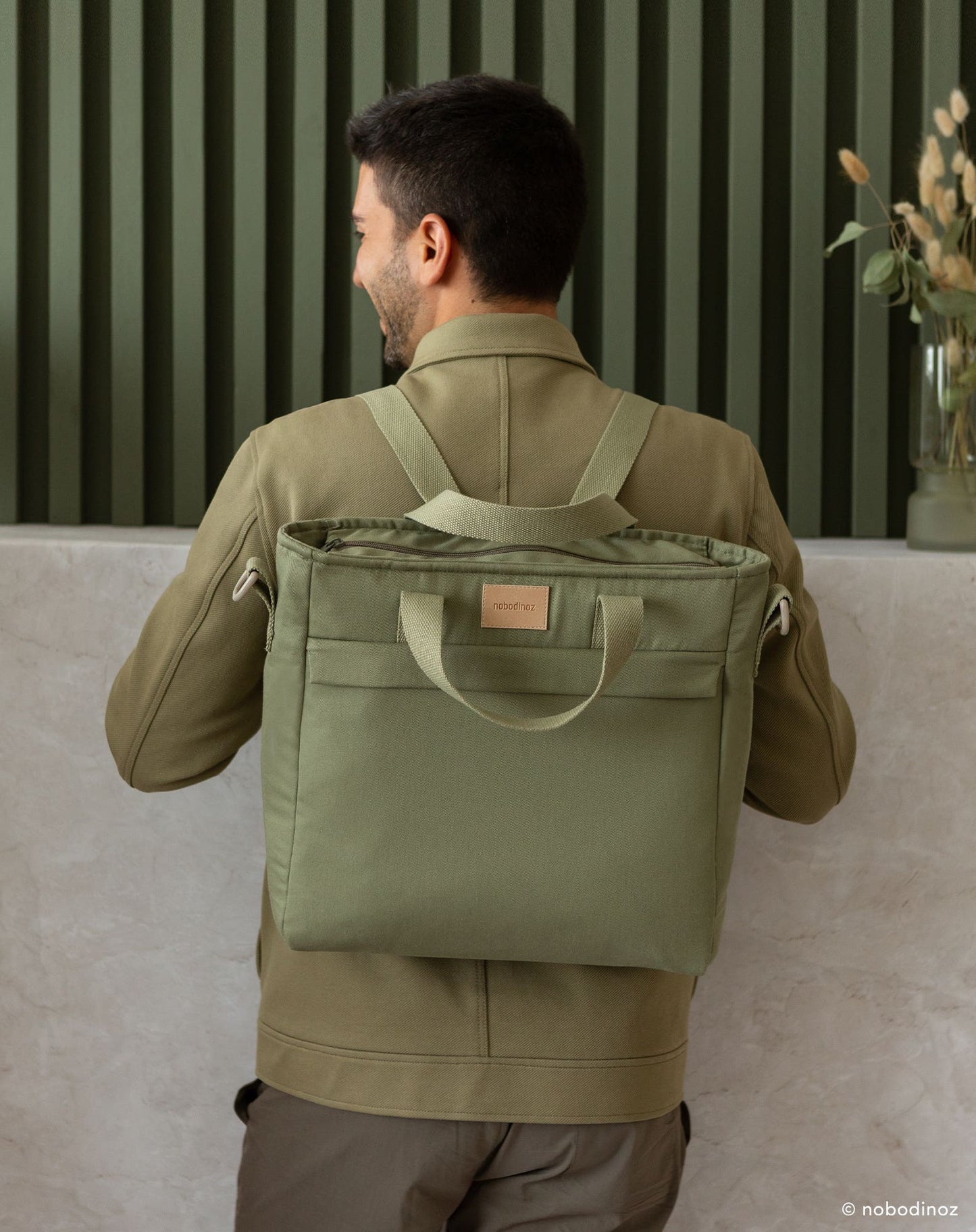 Baby on the go waterproof changing backpack OLIVE GREEN