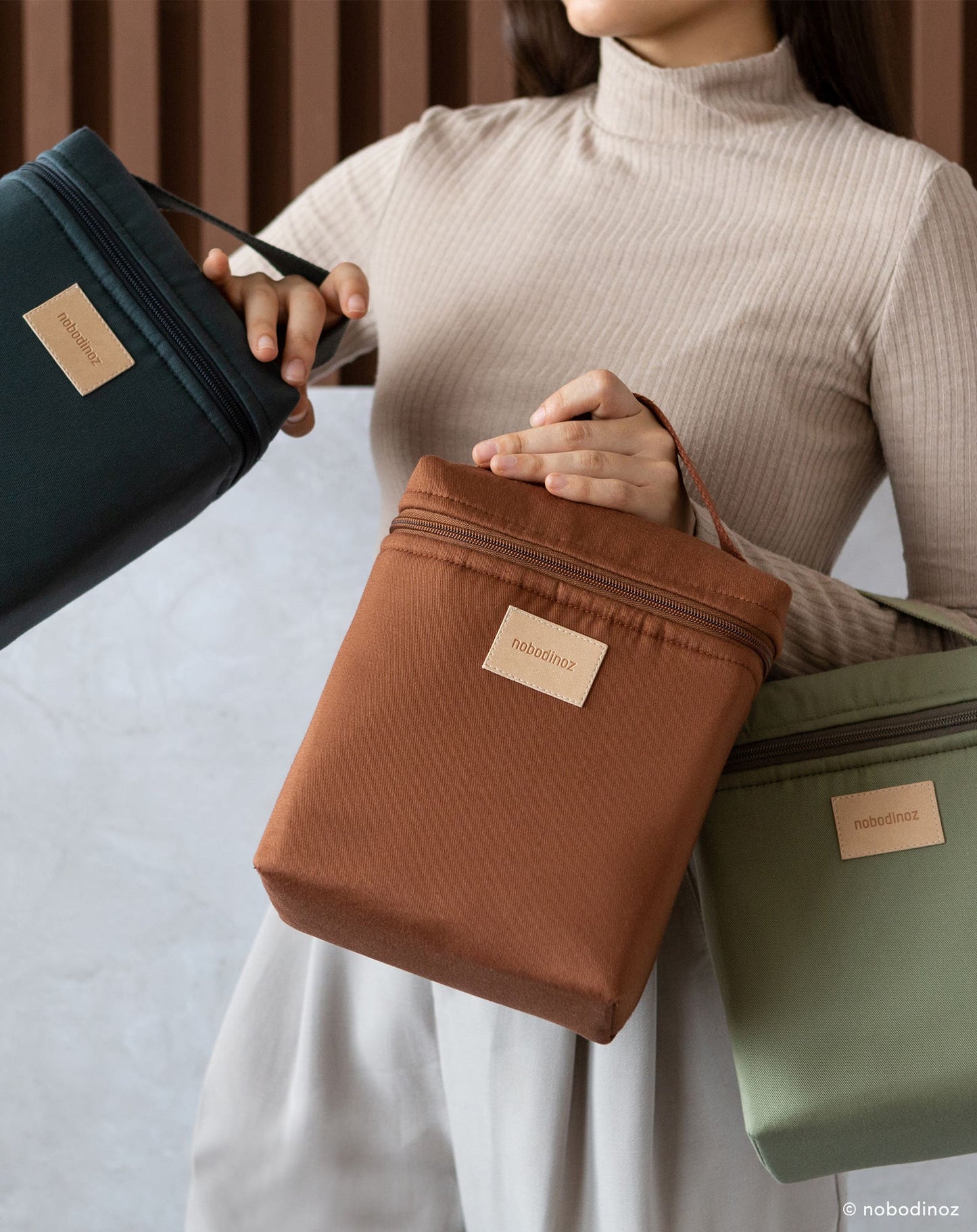 Baby on the go insulated baby bottle and lunch bag CLAY BROWN