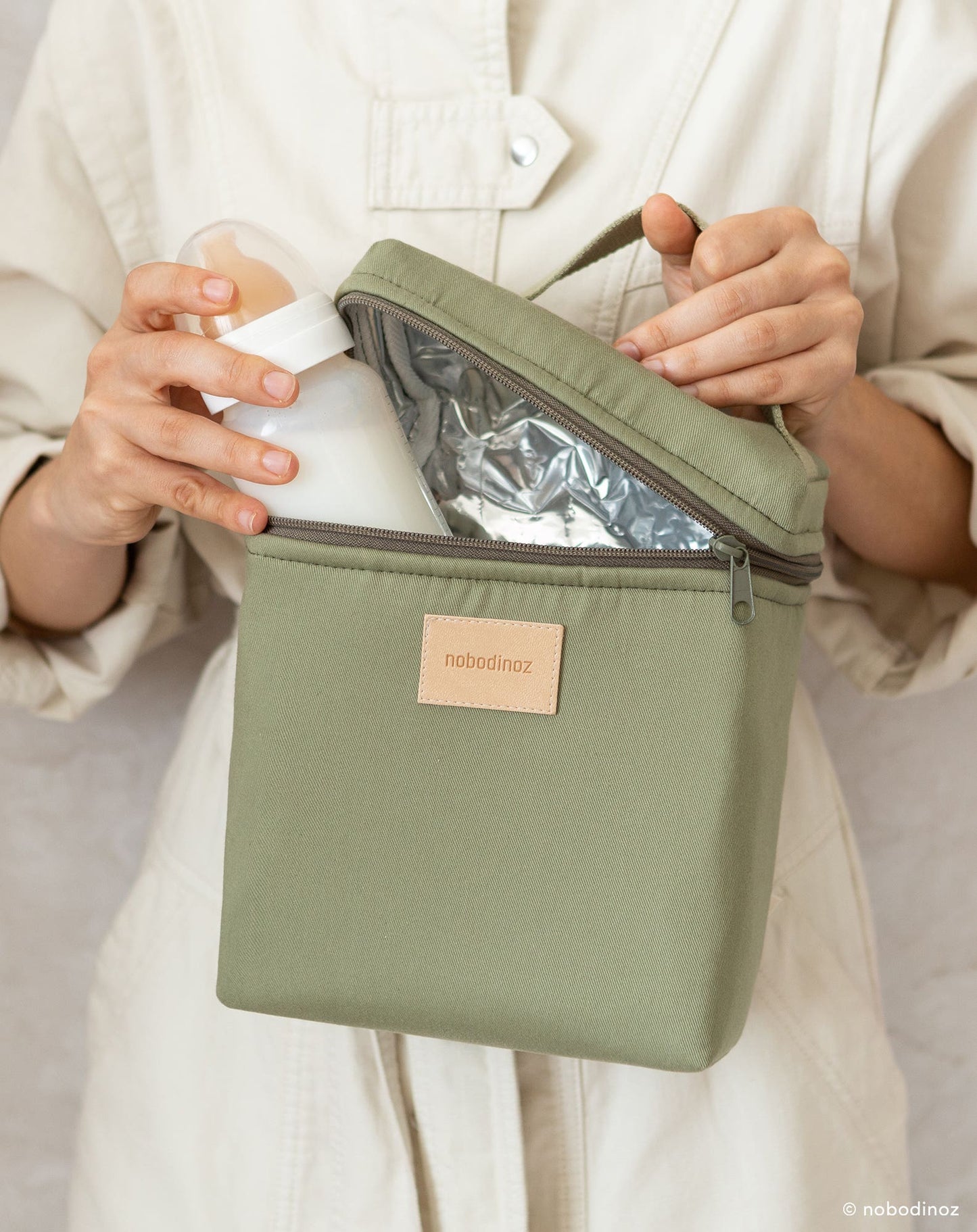 Baby on the go insulated baby bottle and lunch bag OLIVE GREEN