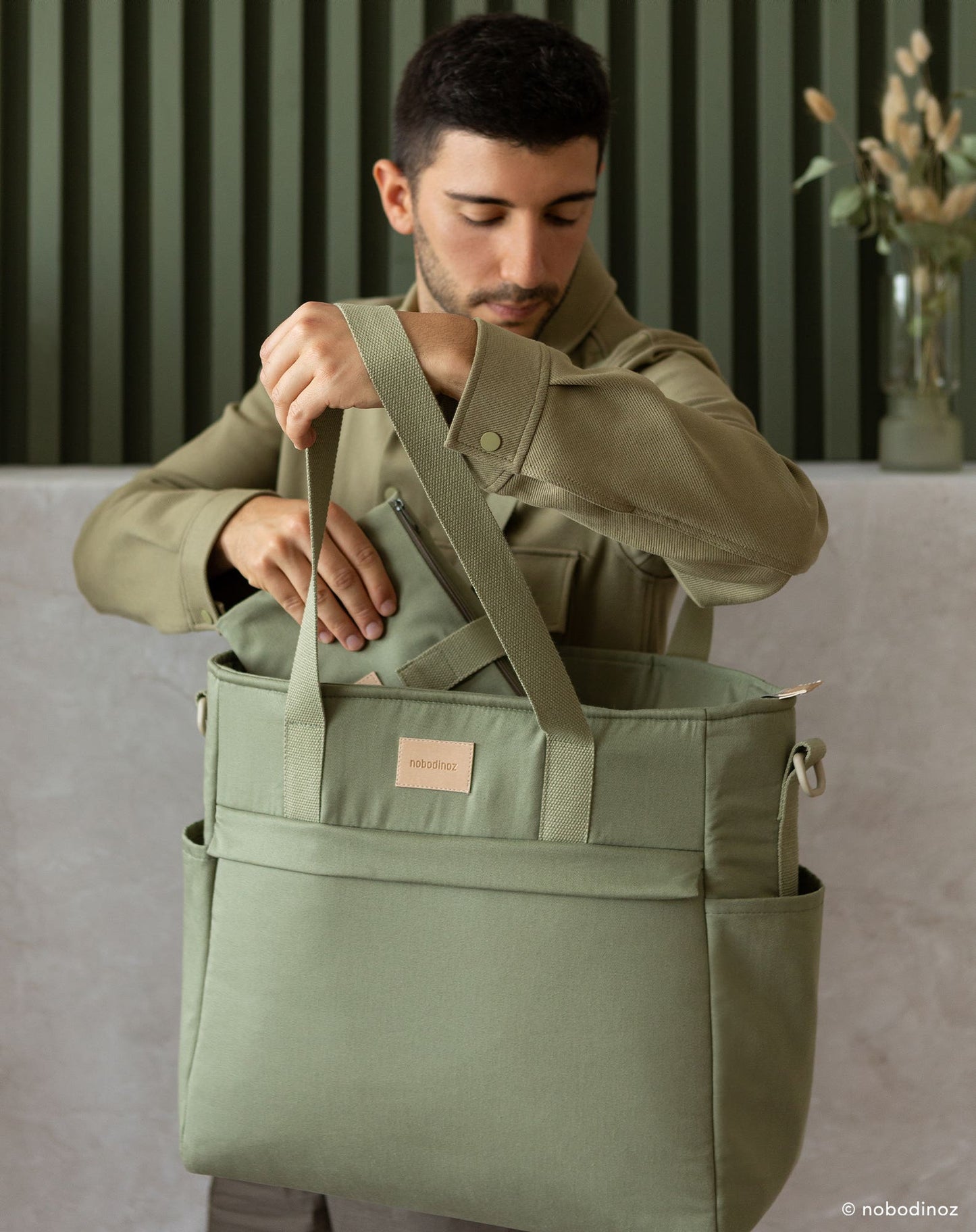 Baby on the go waterproof changing bag OLIVE GREEN