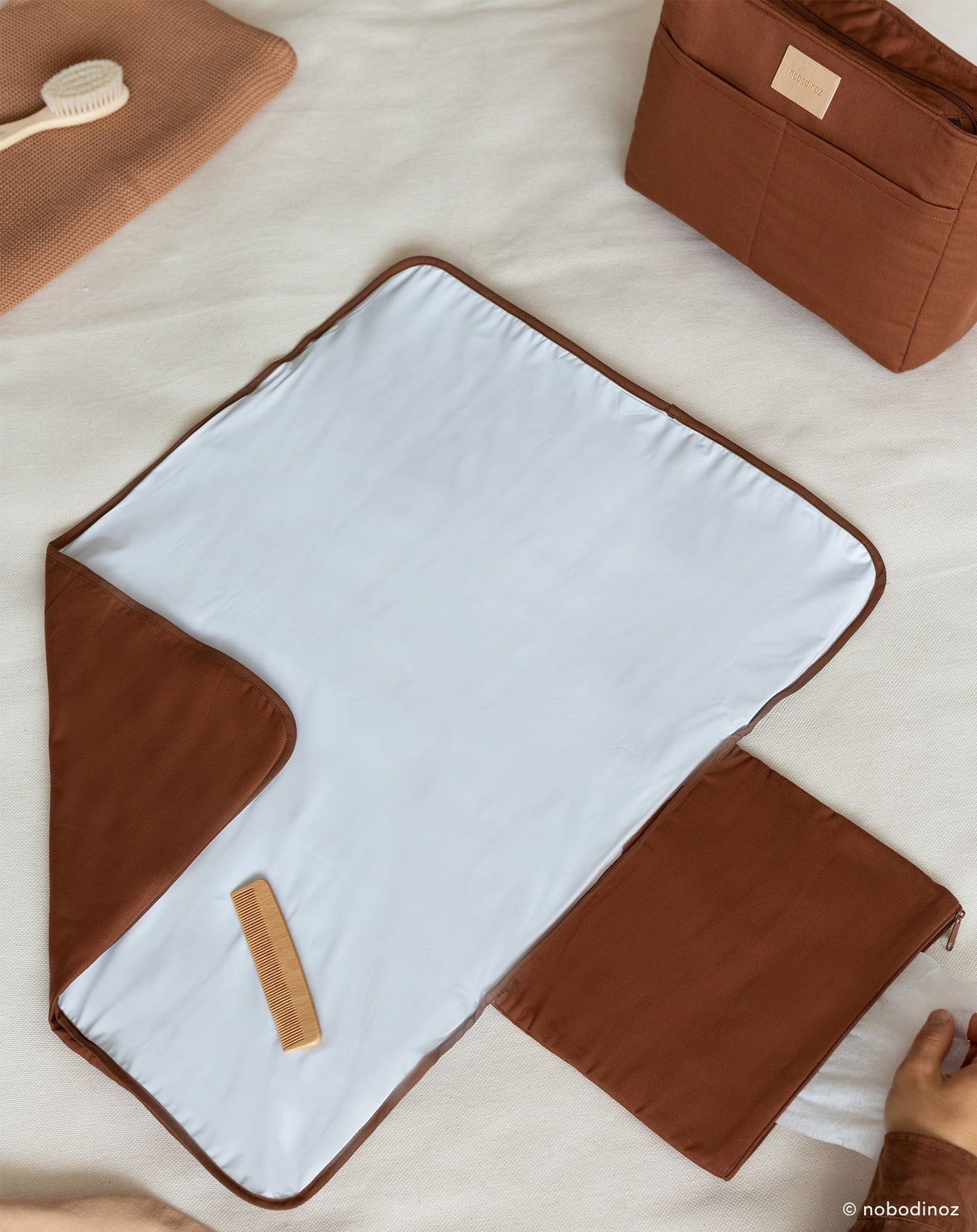 Baby on the go waterproof changing pad CLAY BROWN