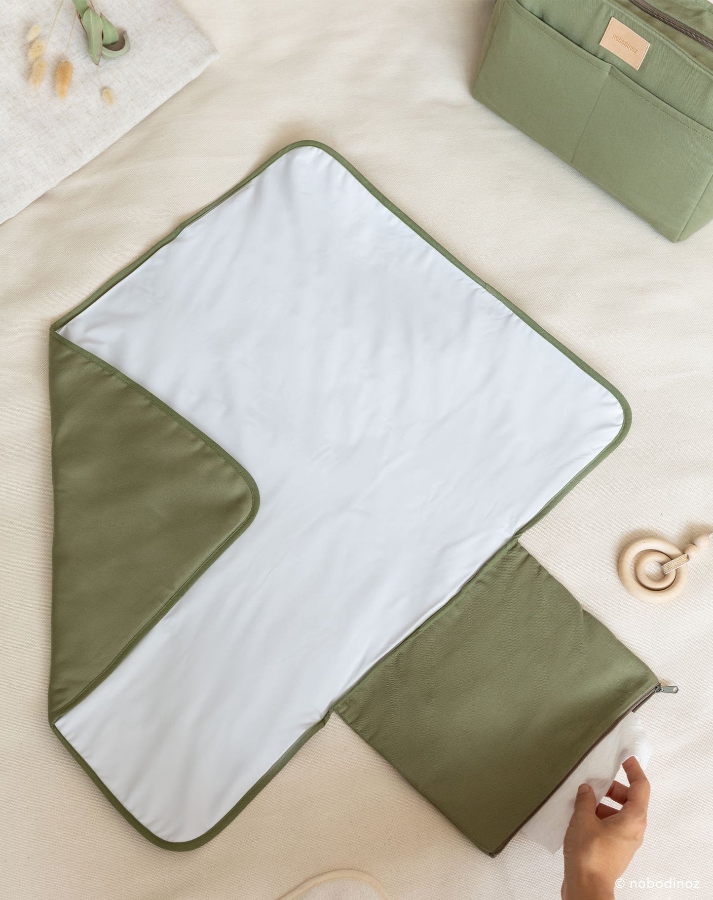 Baby on the go waterproof changing pad OLIVE GREEN