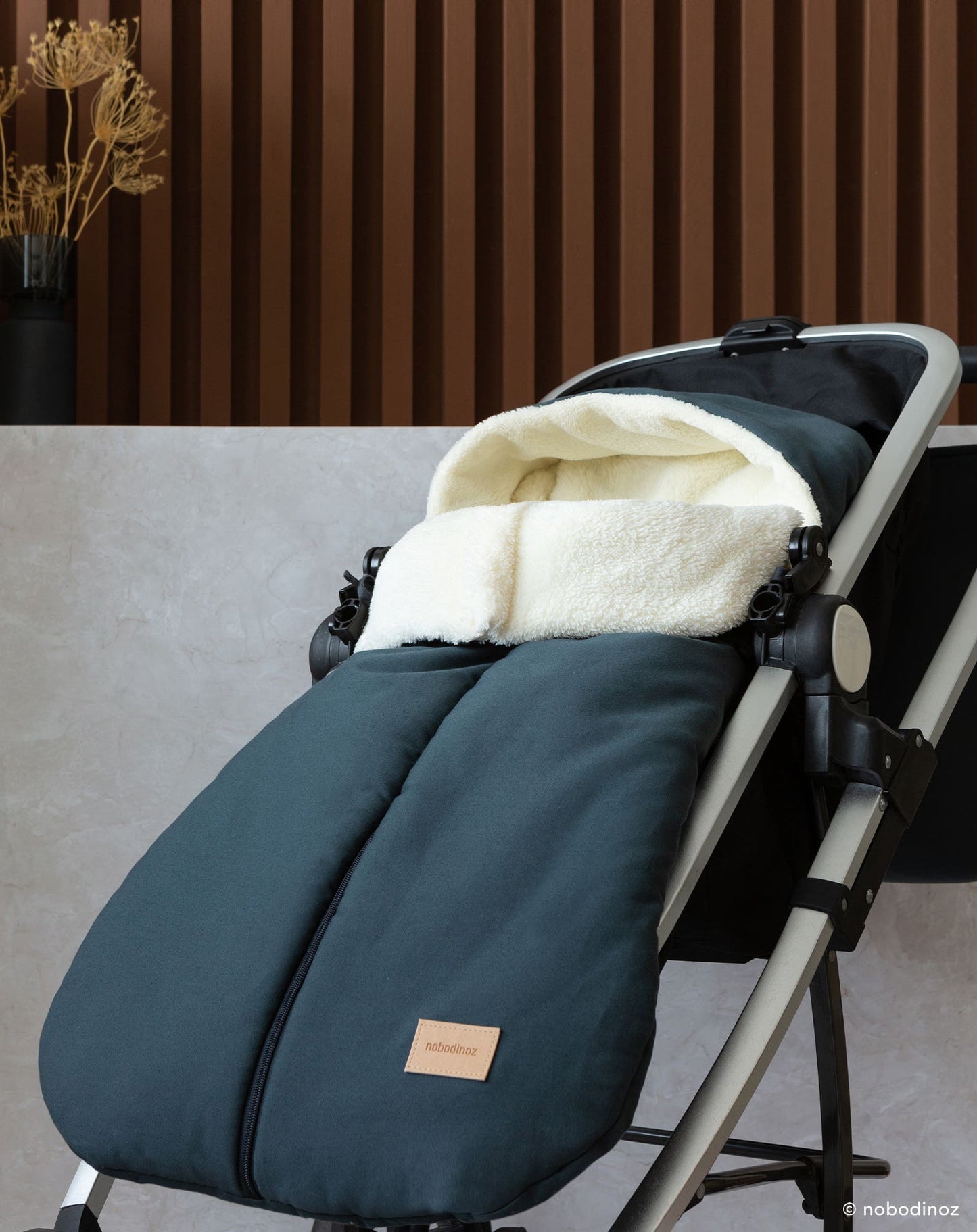 Baby on the go waterproof footmuff CARBON BLUE