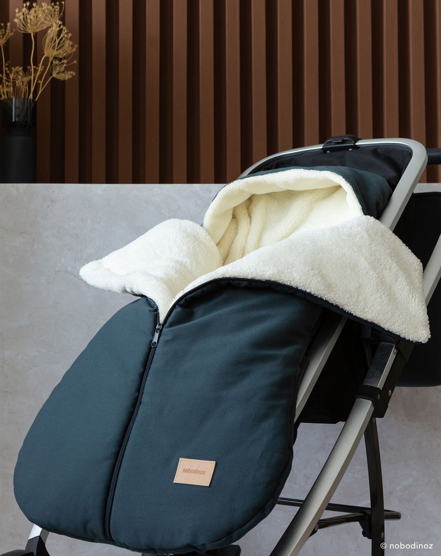Baby on the go waterproof footmuff CARBON BLUE