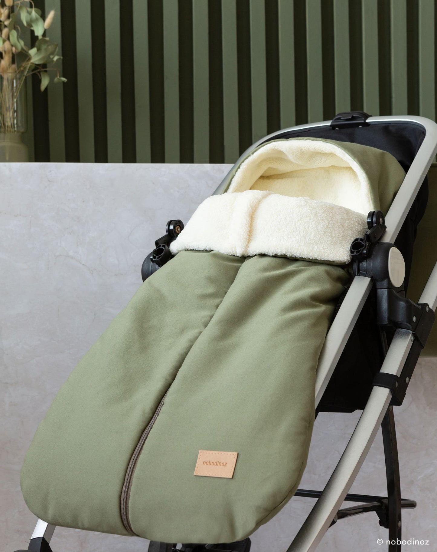 Baby on the go waterproof footmuff OLIVE GREEN