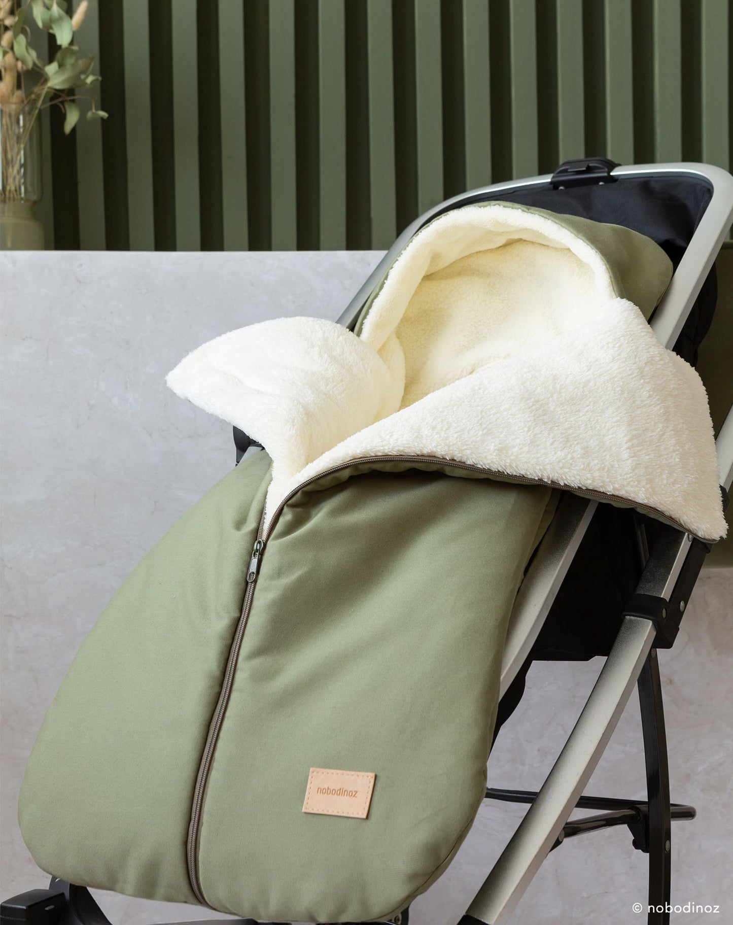 Baby on the go waterproof footmuff OLIVE GREEN