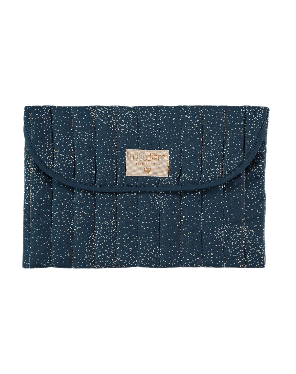 BAGATELLE POUCH 19X27 Gold Bubble night blue