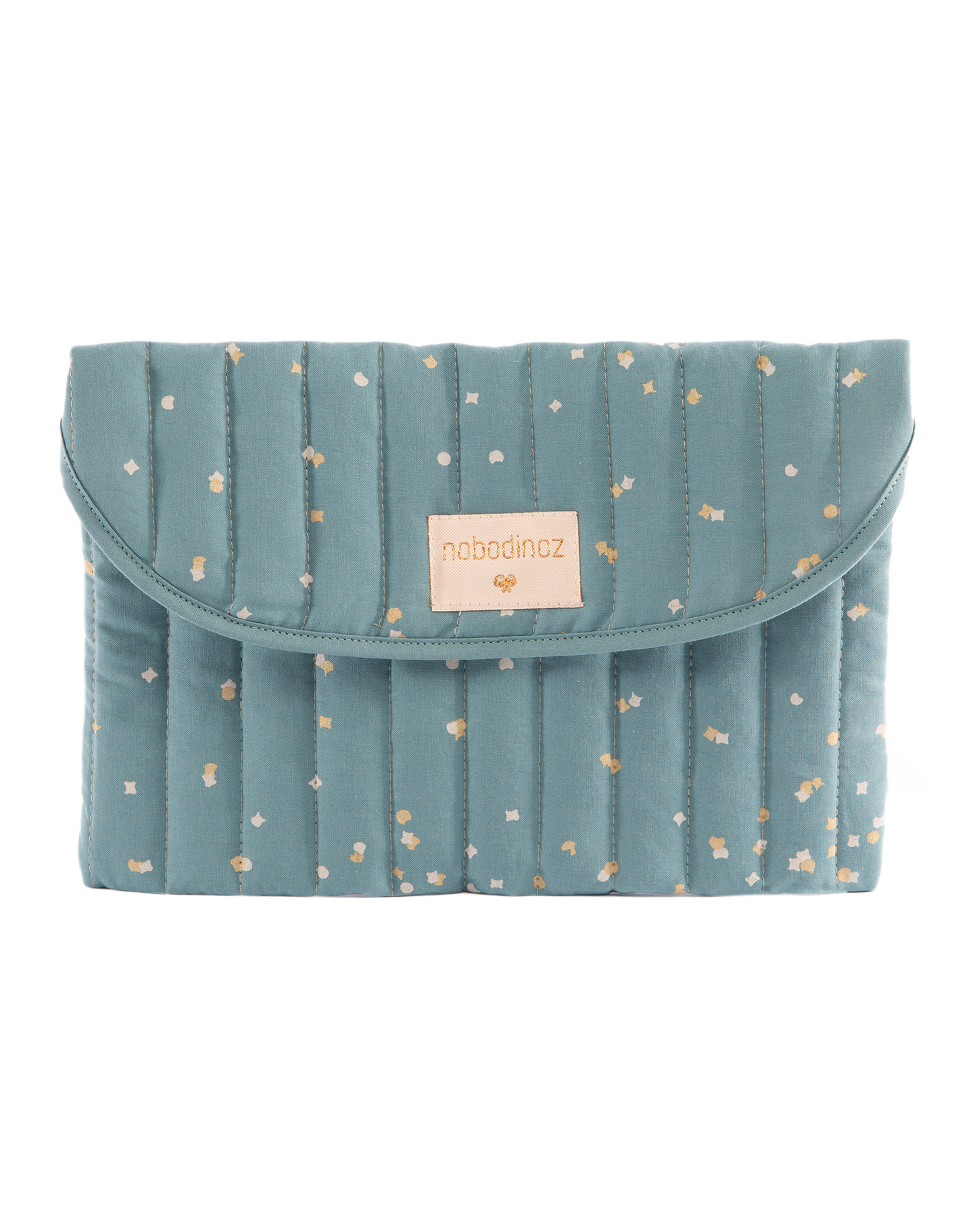 Bagatelle pouch 19X27-GOLD CONFETTI/ MAGIC GREEN