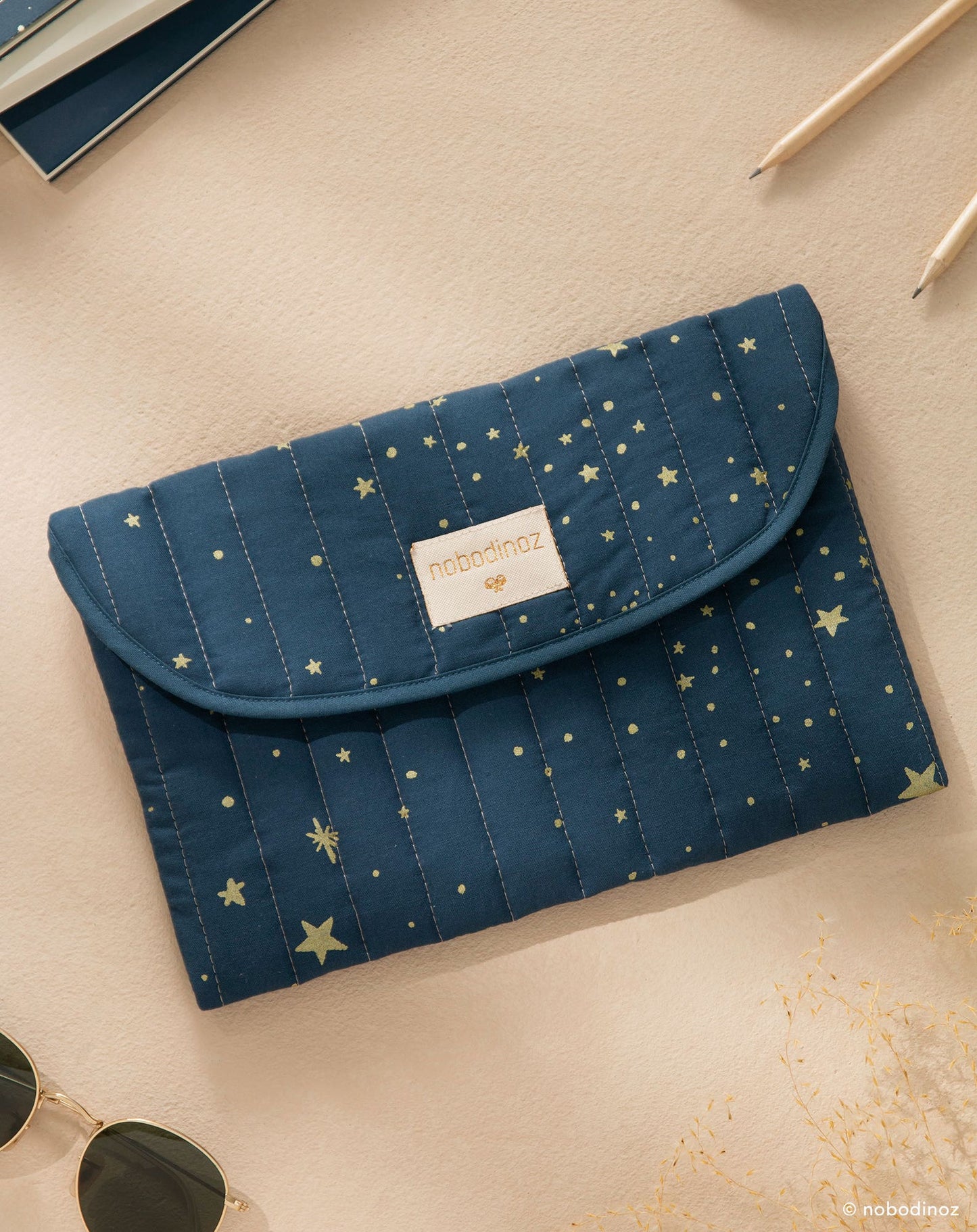 BAGATELLE POUCH 19X27 Gold Stella night blue