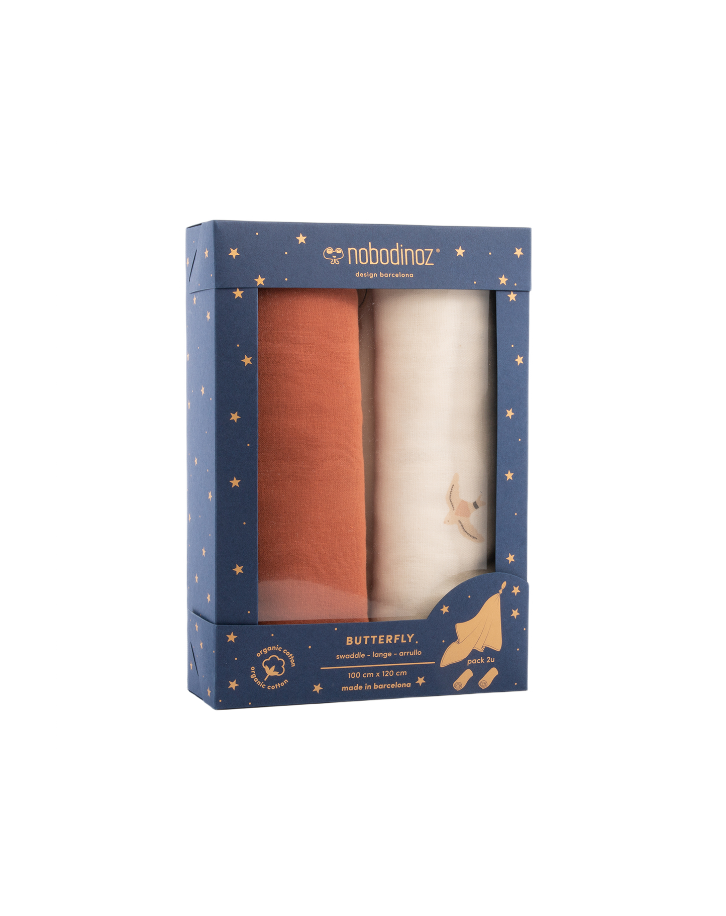 BOX 2U BUTTERFLY SWADDLES 100X120