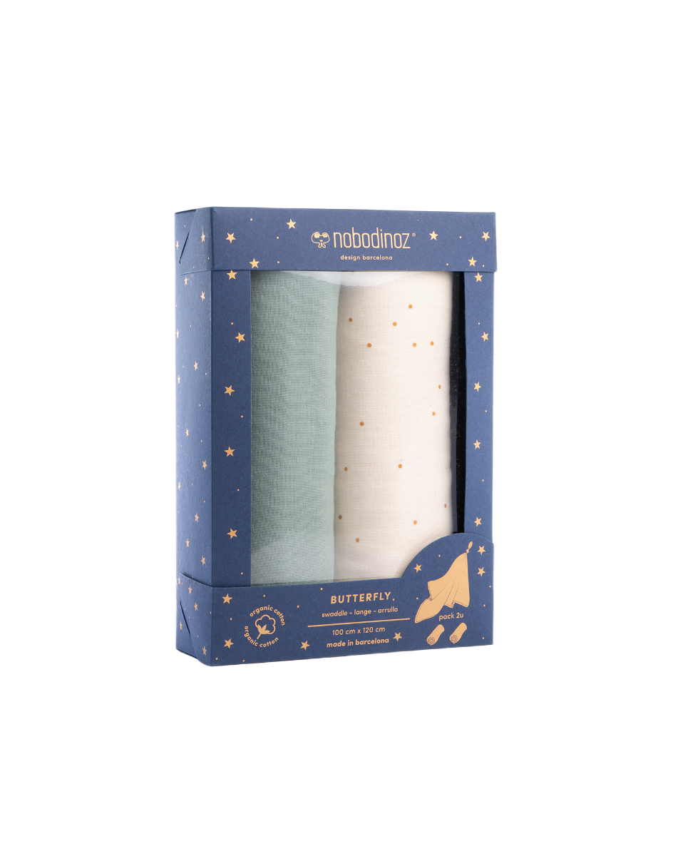 BOX 2U BUTTERFLY SWADDLES 100X120