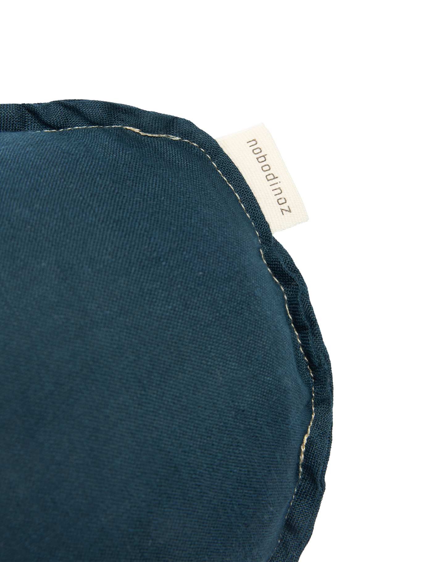 Coussin nuage L1N0 en lin français lavé - Broderie oiseau