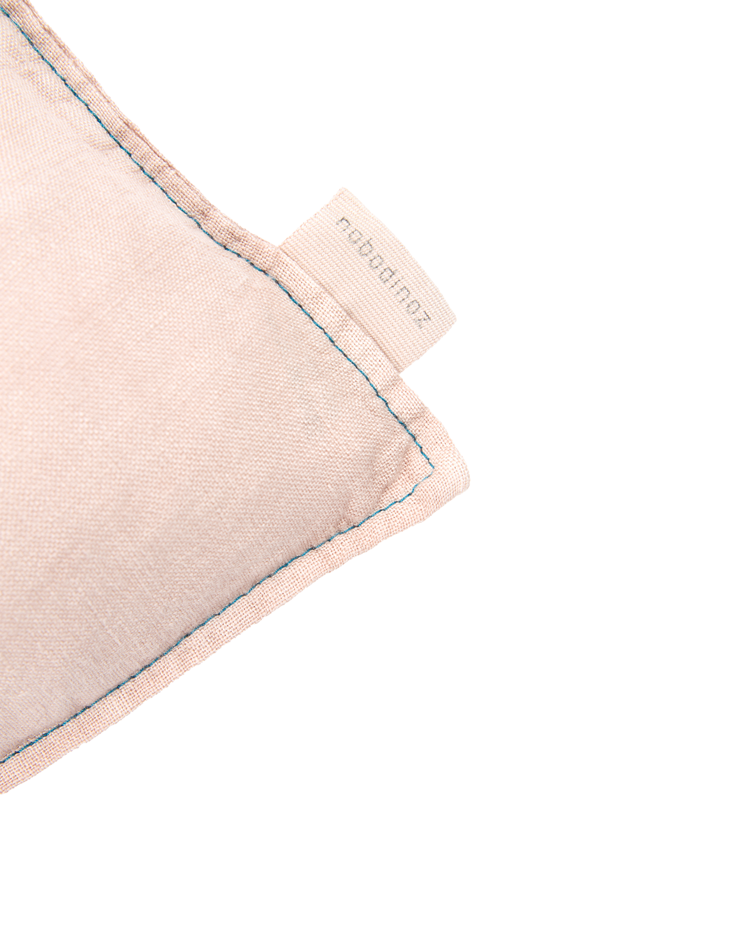 Coussin rectangulaire brodé L1N0 en lin français lavé