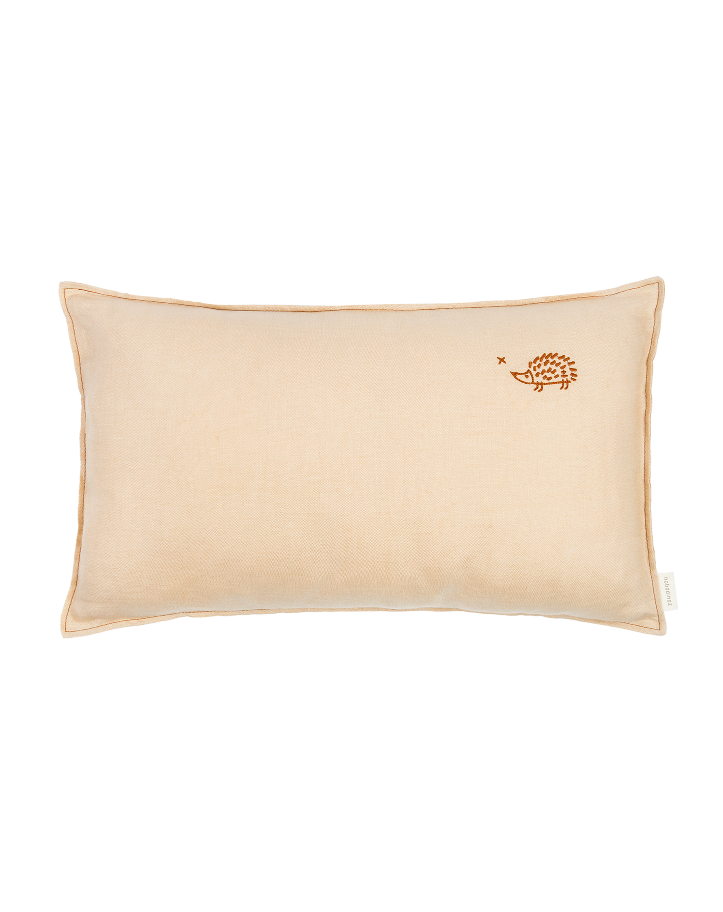 Coussin rectangulaire brodé L1N0 en lin français lavé