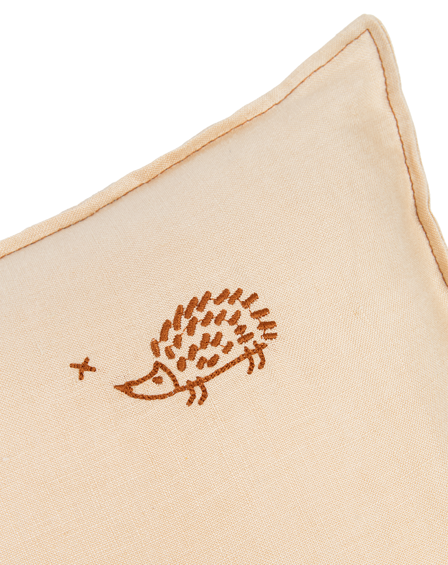 Coussin rectangulaire brodé L1N0 en lin français lavé