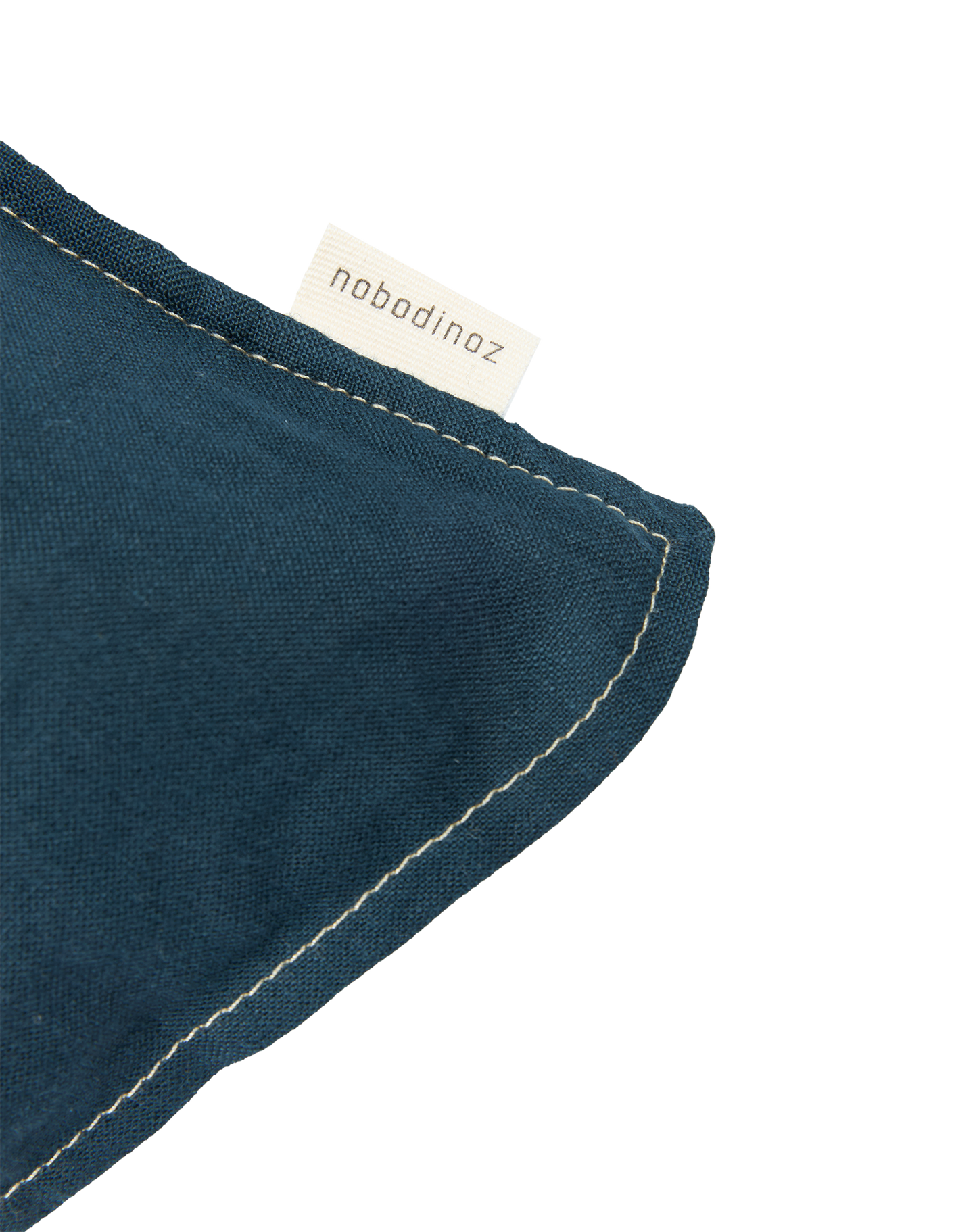 Coussin carré brodé L1N0 en lin français lavé
