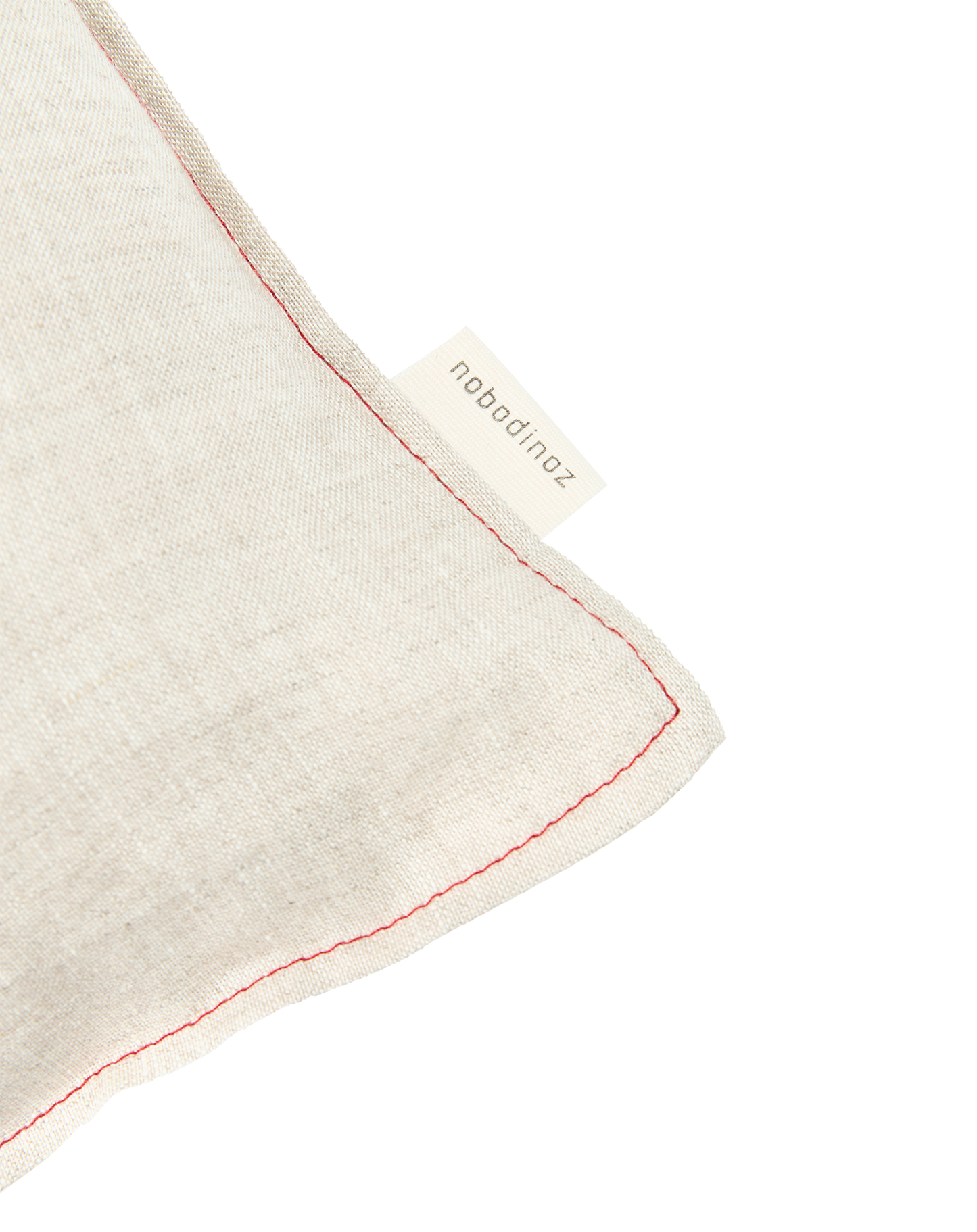 Coussin carré brodé L1N0 en lin français lavé