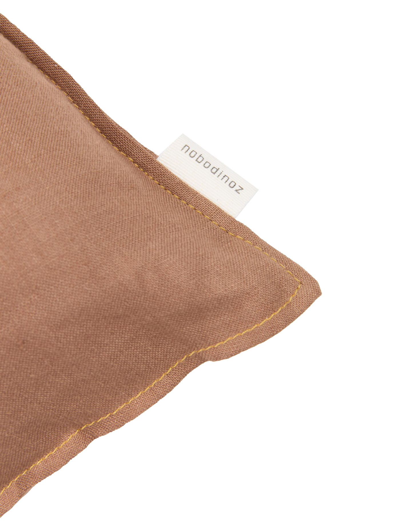 Coussin carré brodé L1N0 en lin français lavé