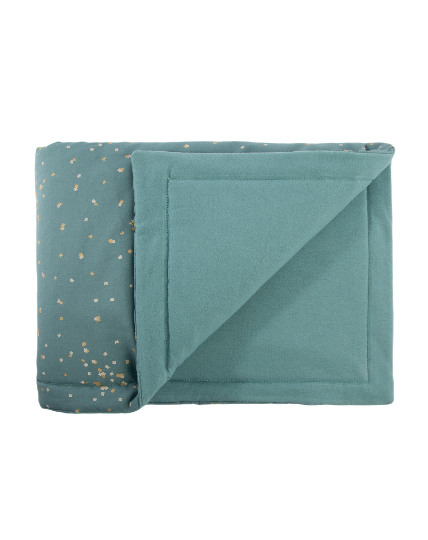 Laponia blanket Small 100X140-GOLD CONFETTI/ MAGIC GREEN