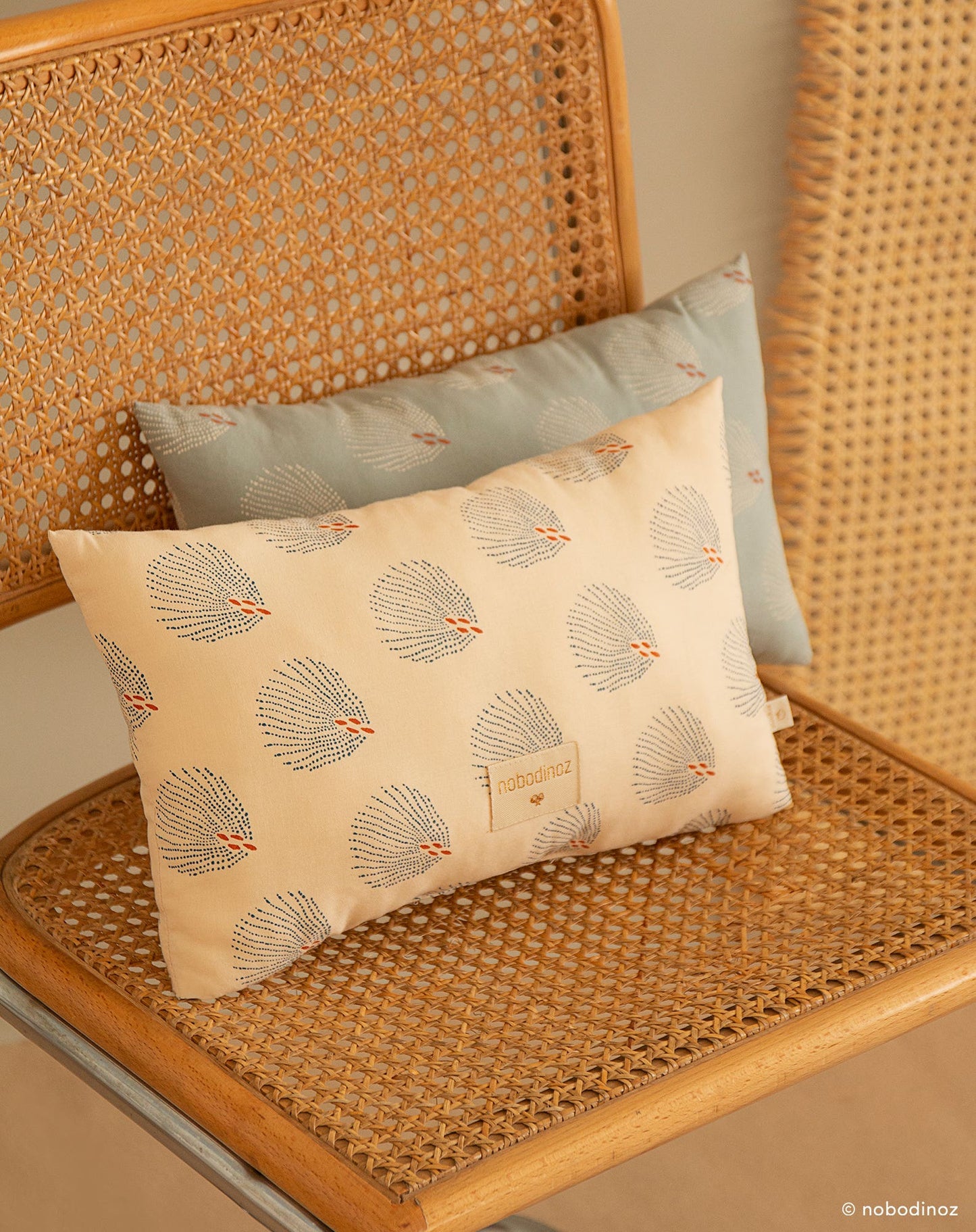 Laurel Small cushion 22X35-BLUE GATSBY/ CREAM