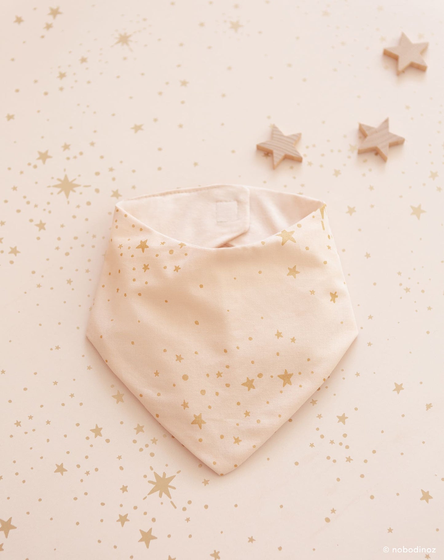 LUCKY BANDANA BIB GOLD STELLA NATURAL