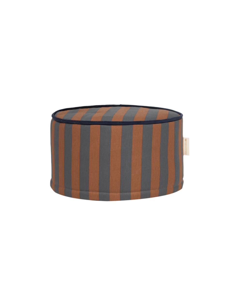 Majestic round stool Blue brown stripes