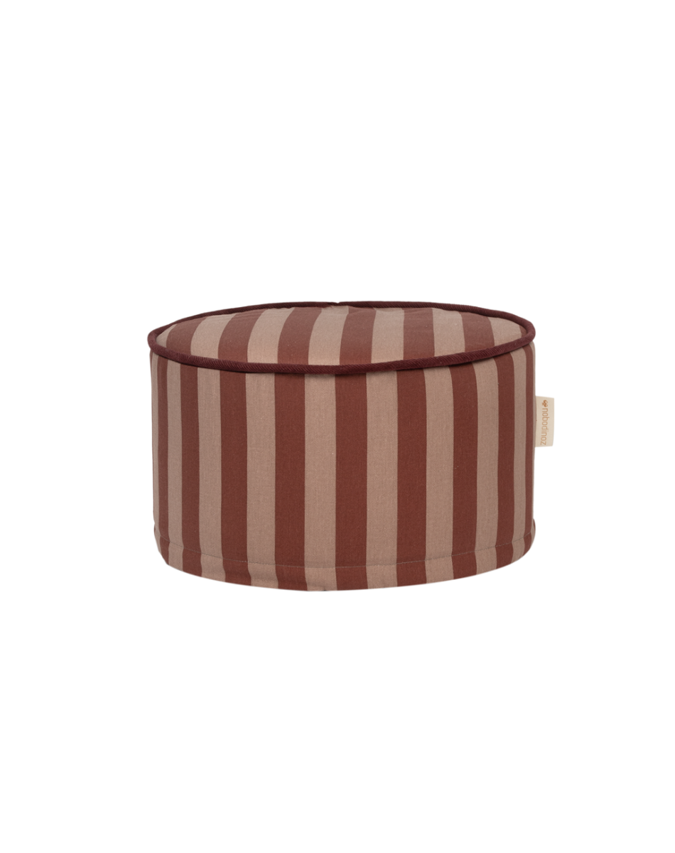 Majestic round stool Marsala taupe stripes