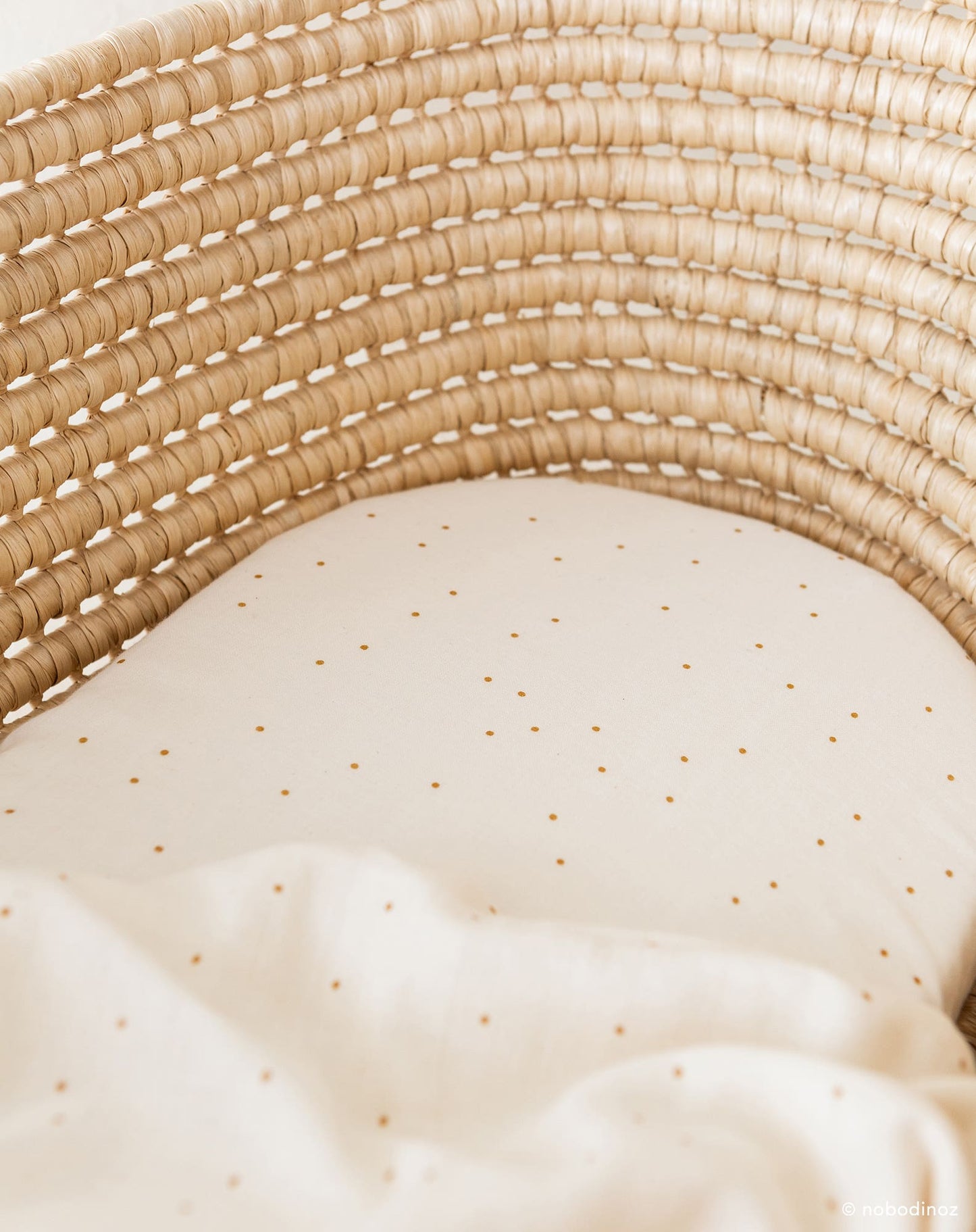 MELODY FITTED SHEET HONEY SWEET DOTS NATURAL