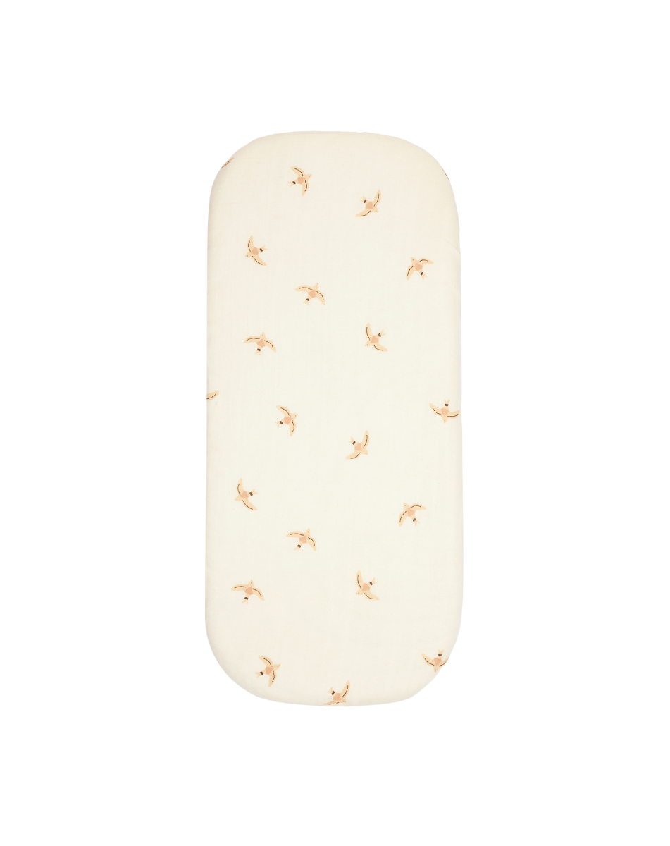 MELODY FITTED SHEET NUDE HAIKU BIRDS NATURAL
