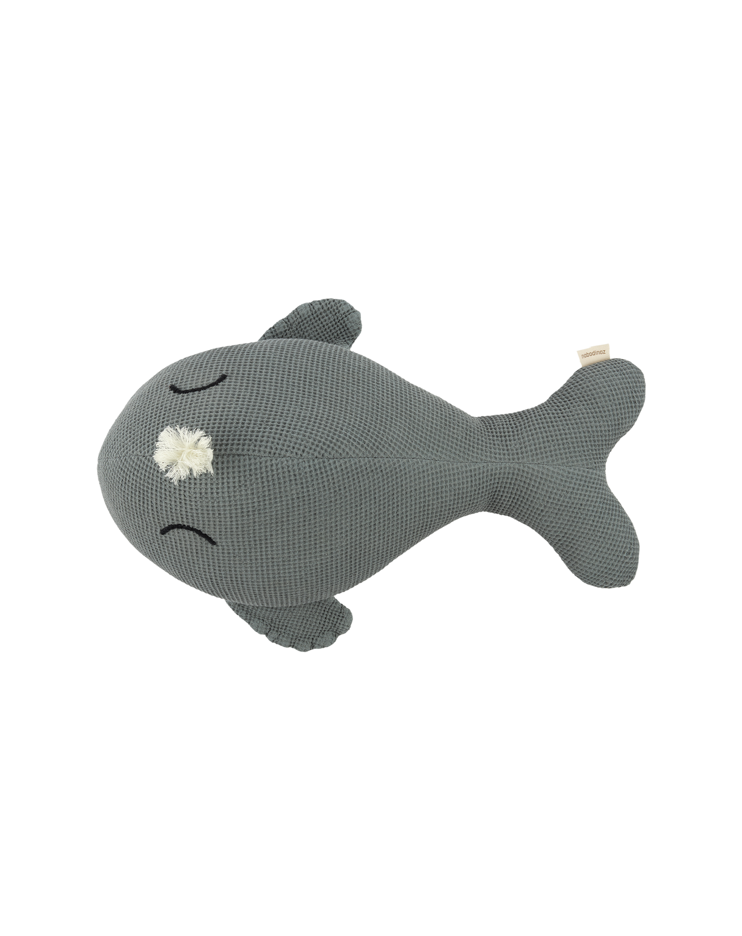 Coussin Wabi-Sabi baleine brodé en coton lavé