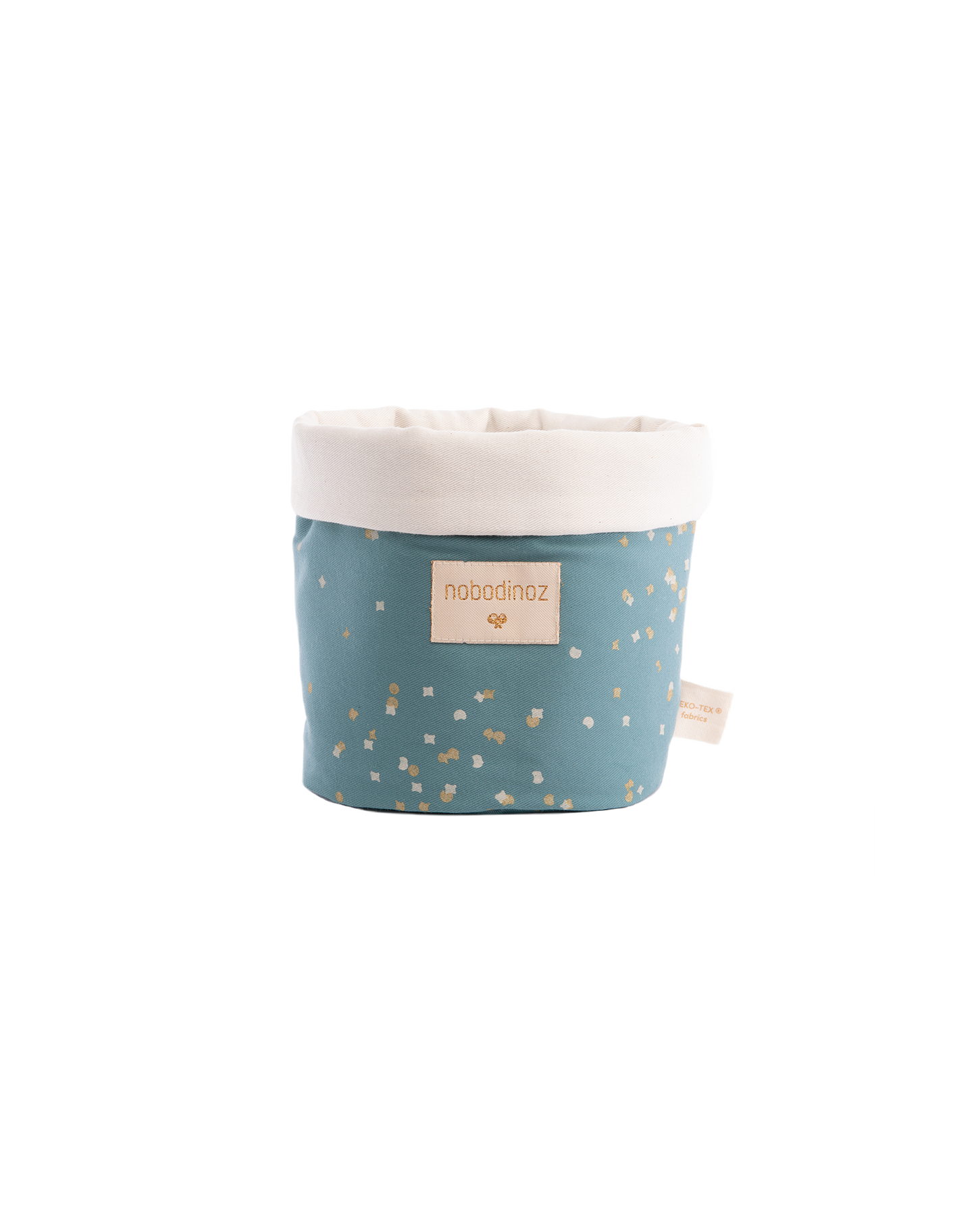 Panda basket Small 19X15-GOLD CONFETTI/ MAGIC GREEN