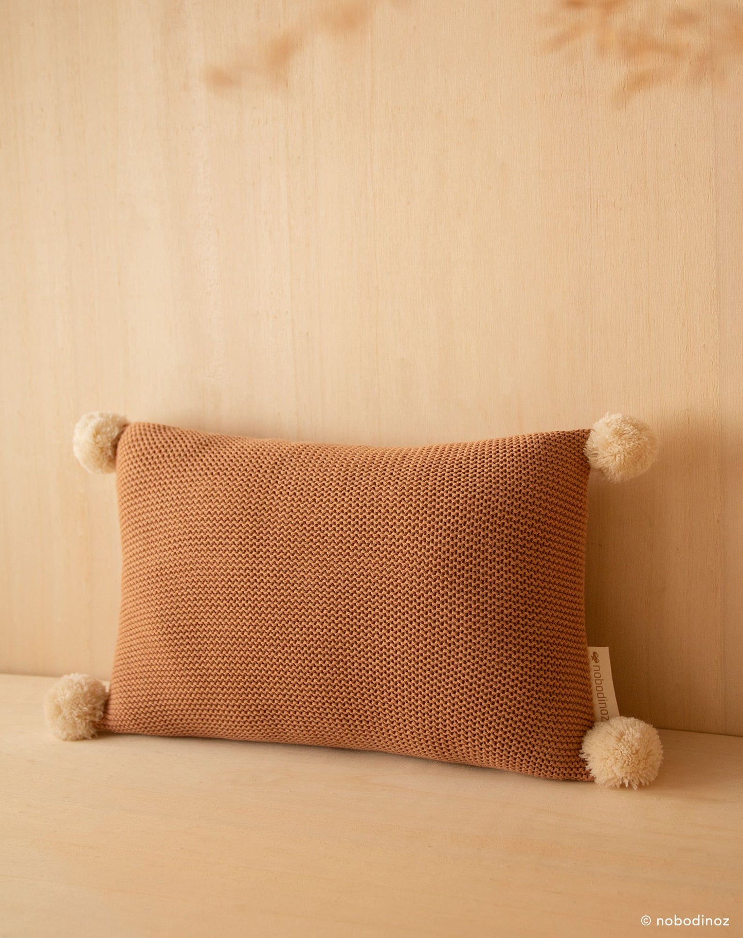 SO NATURAL KNITTED CUSHION 22X35-BISCUIT