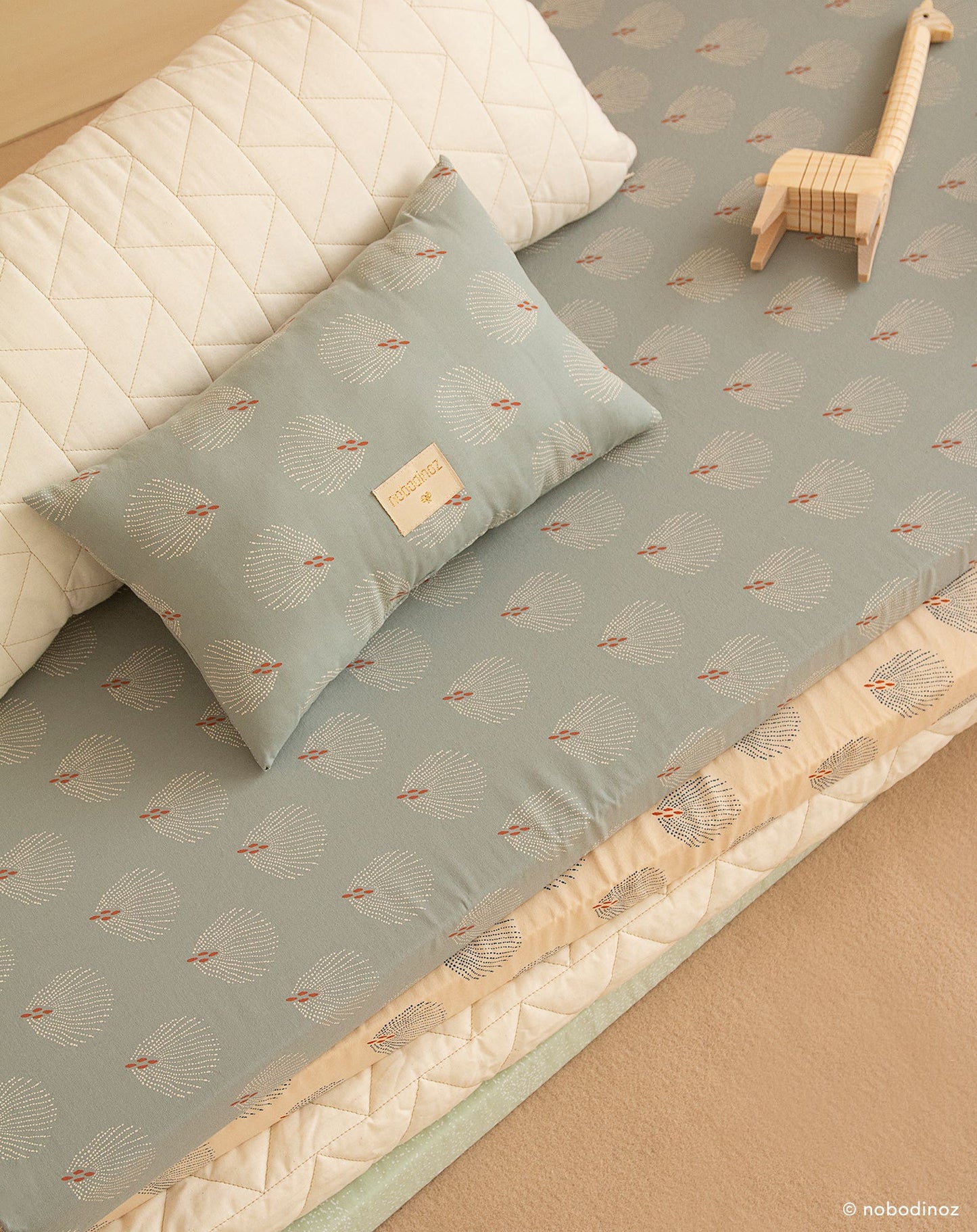 St Barth mattress 60X120X4-WHITE GATSBY/ ANTIQUE GREEN