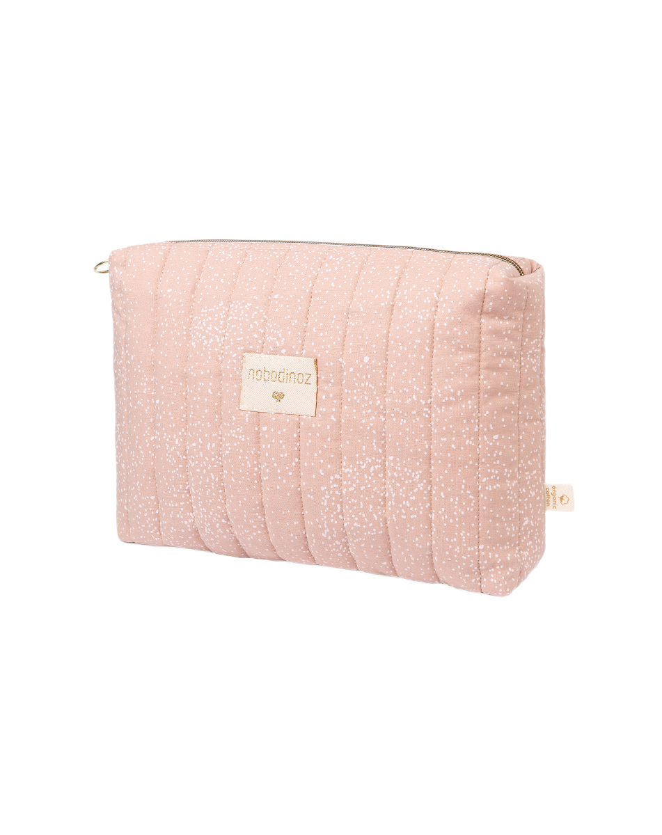 TRAVEL VANITY CASE white bubble misty pink