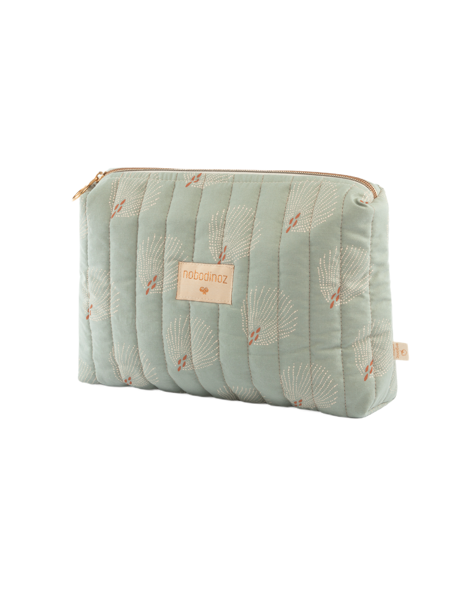 Travel vanity case 18X25-WHITE GATSBY/ ANTIQUE GREEN