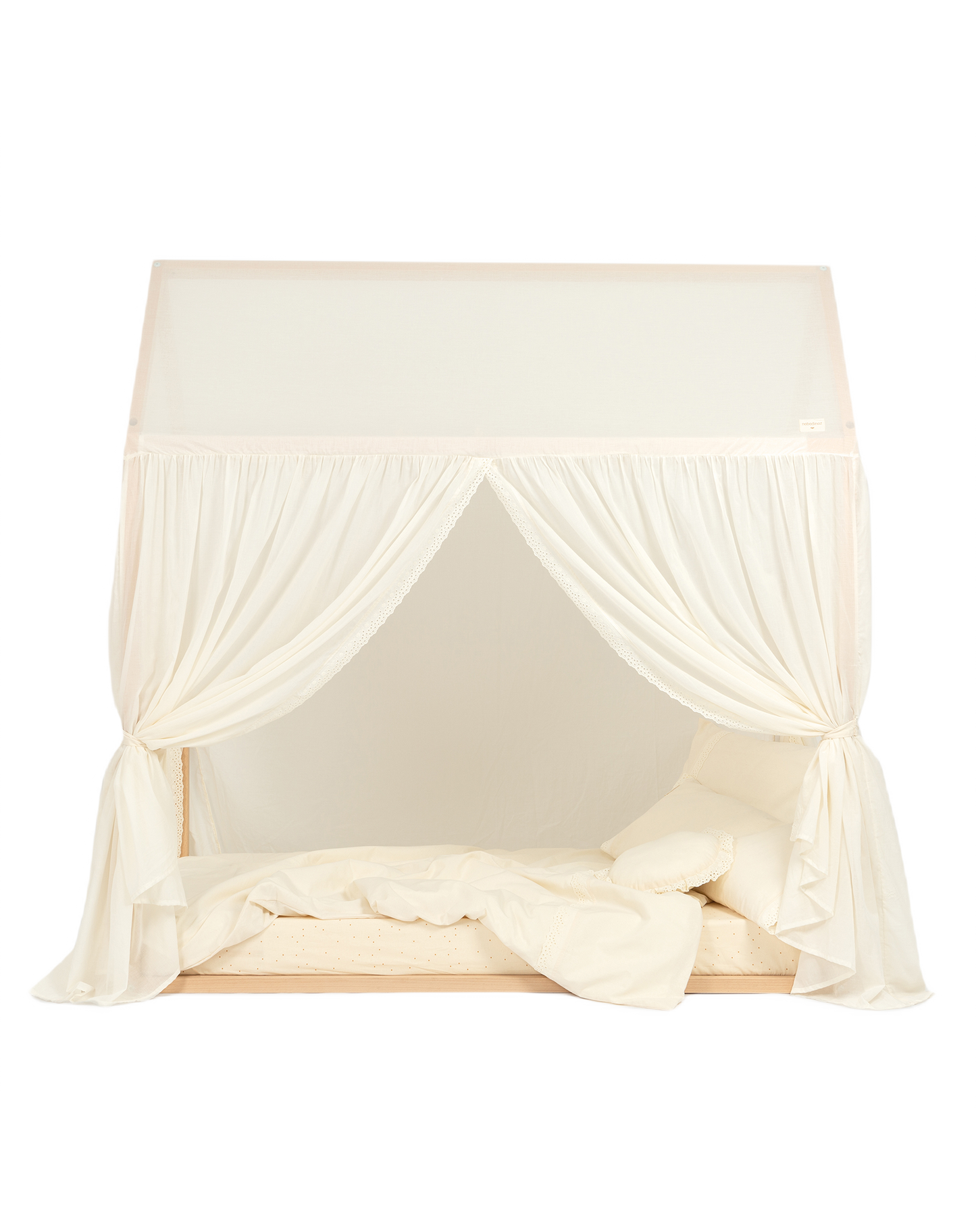 Vera Junior Bed Home - Eyelet lace cover 70X140 NATURAL