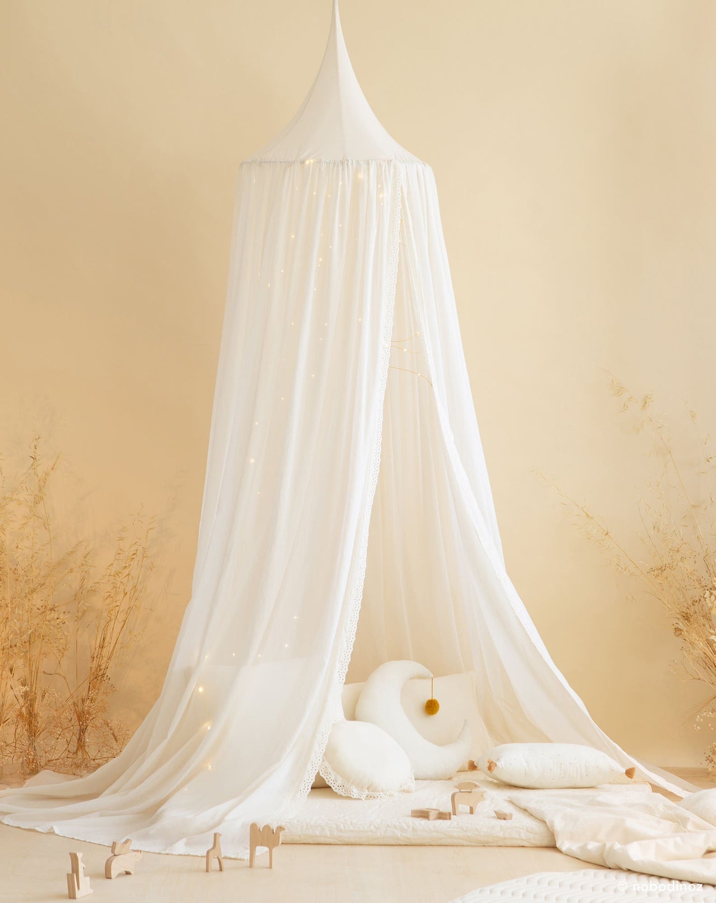 Vera eyelet lace bed canopy