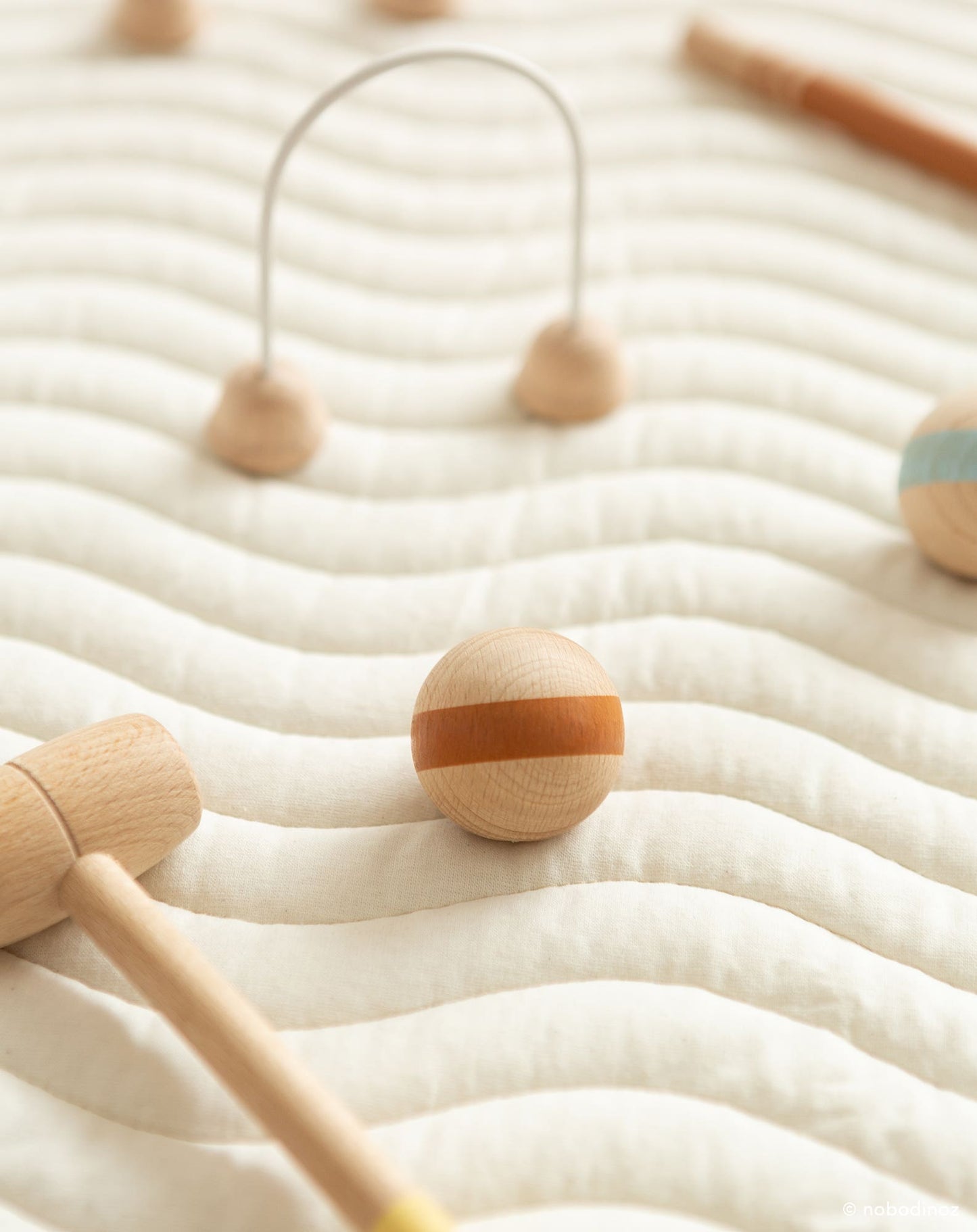 Wooden mini croquet set