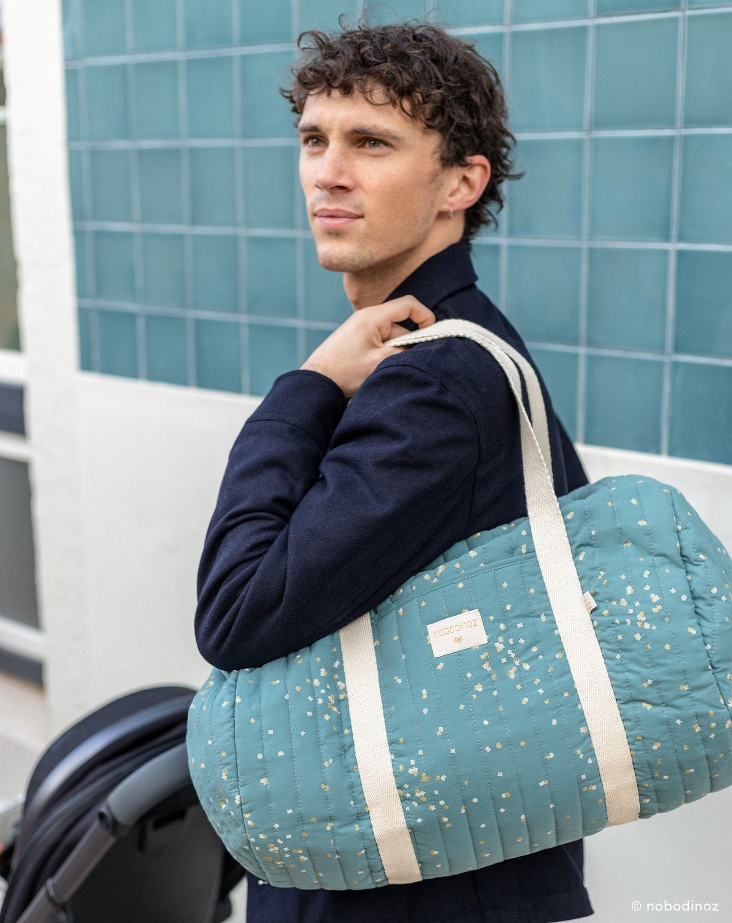 New York weekend bag 30X45X30-GOLD CONFETTI/ MAGIC GREEN
