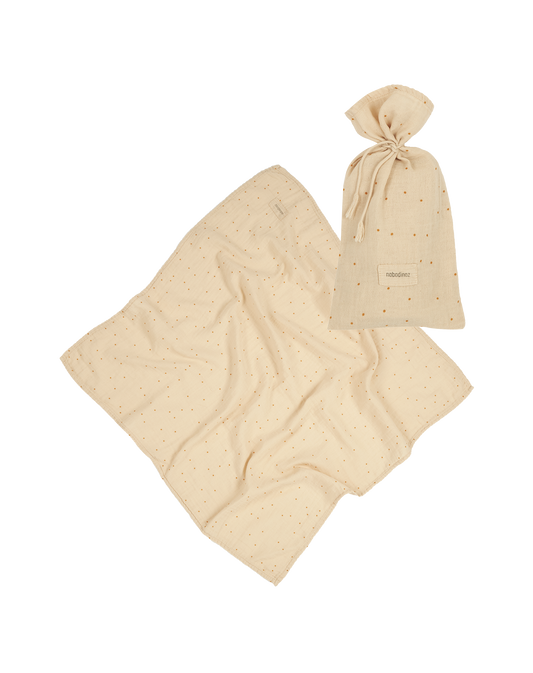 Lange cadeau de naissance en double gaze de coton lavée Wabi-Sabi