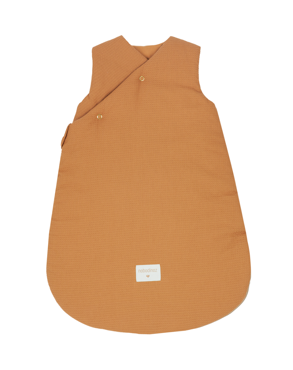 Gigoteuse d'hiver Fuji en nid d'abeille 0-6m caramel