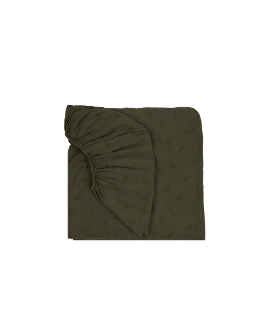 Drap housse bebé en double gaze de coton lavé Wabi-Sabi