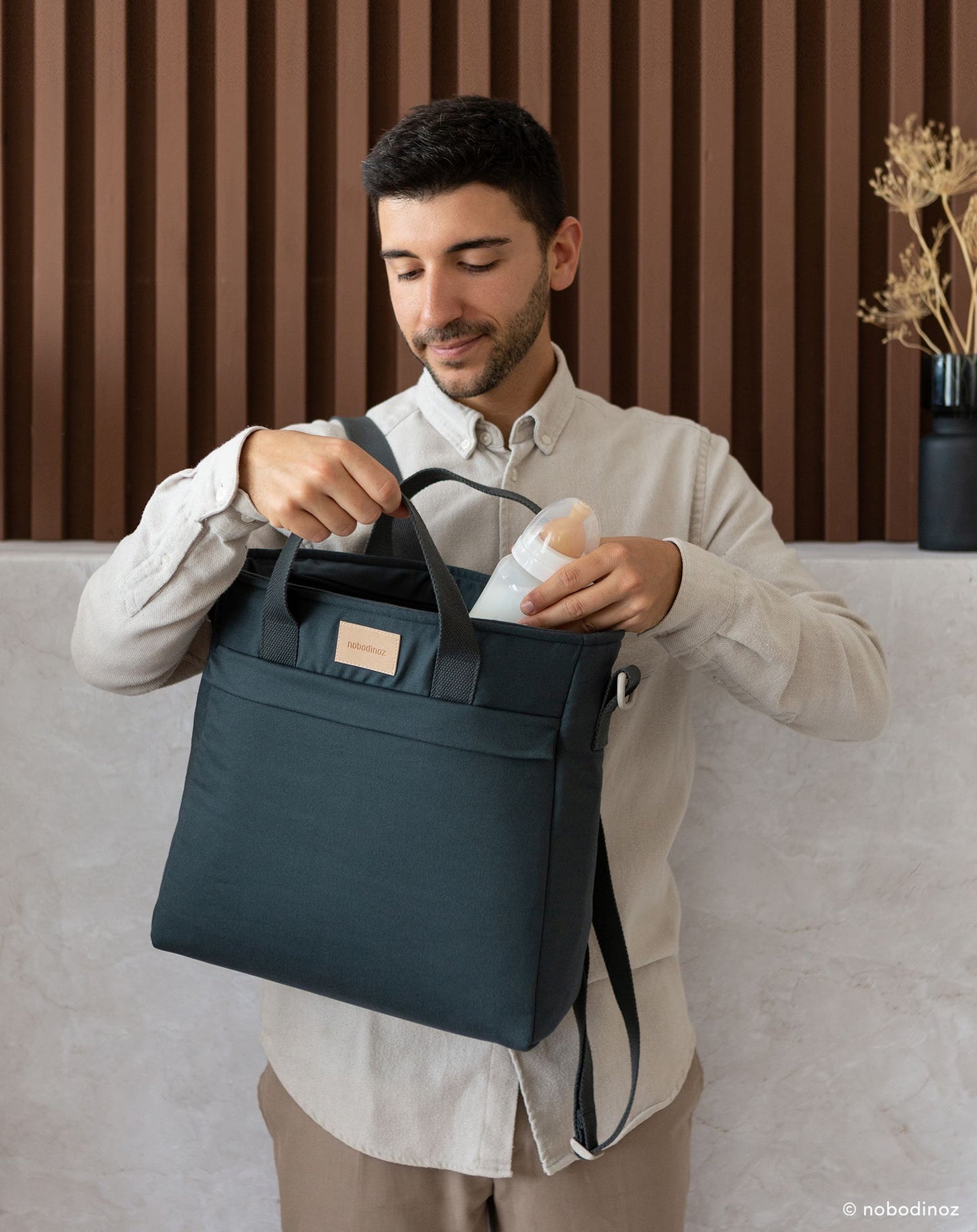 Baby on the go waterproof changing backpack CARBON BLUE