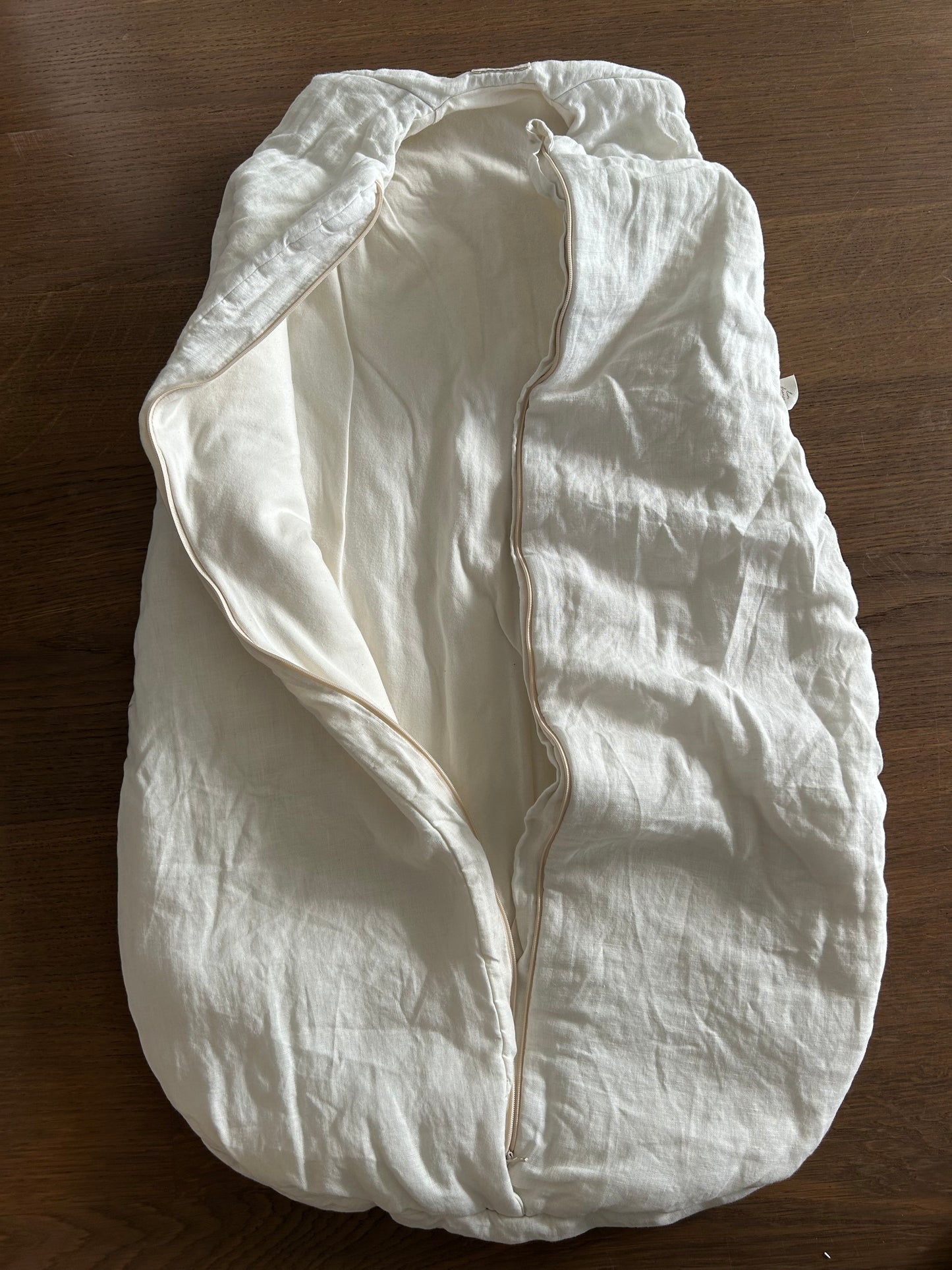 Saco de dormir de lino francés de temporada media L1N0 de color blanco roto